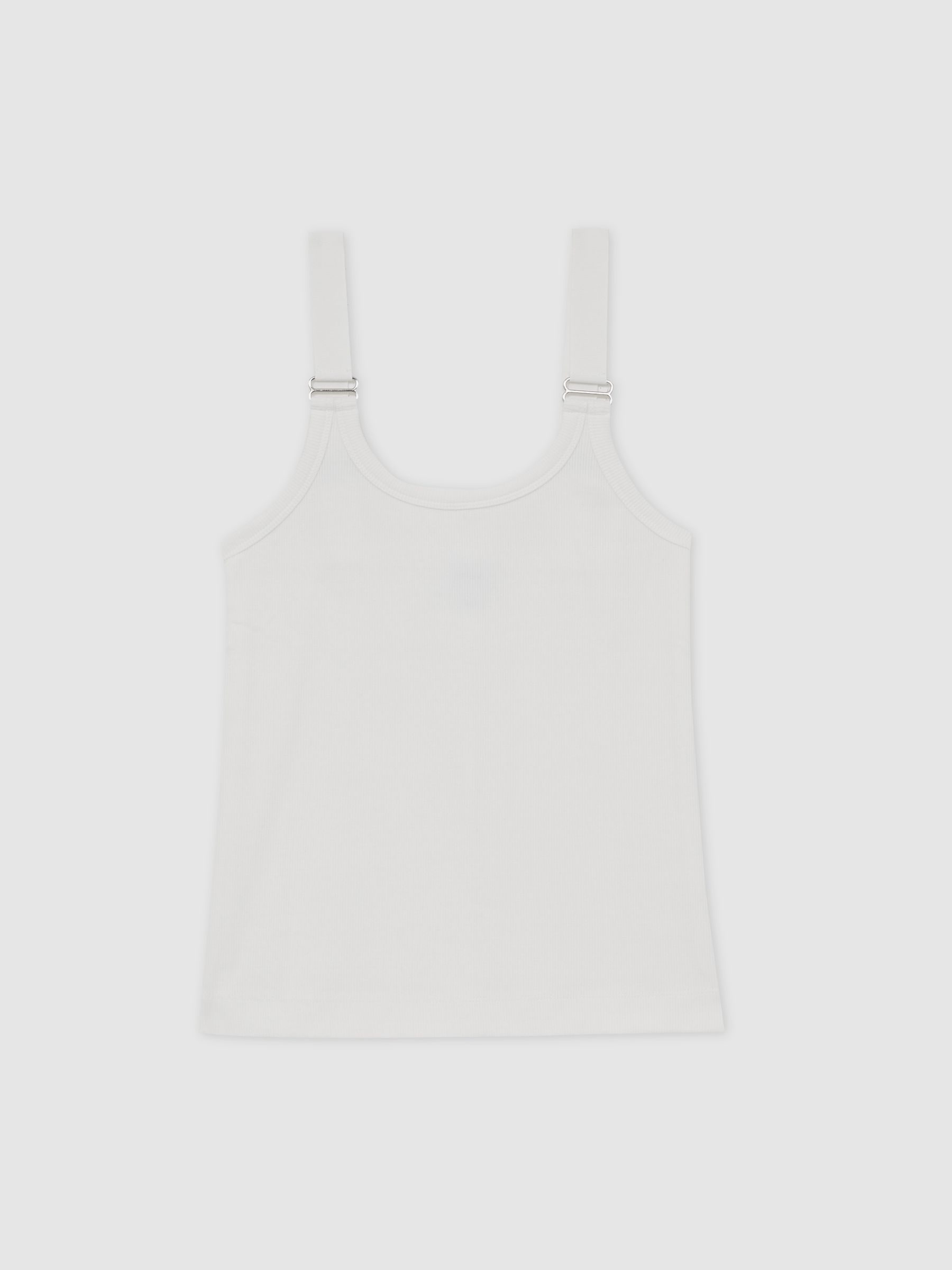 Stretch-Cotton D-Ring Strap Vest in White - Image 2 of 6