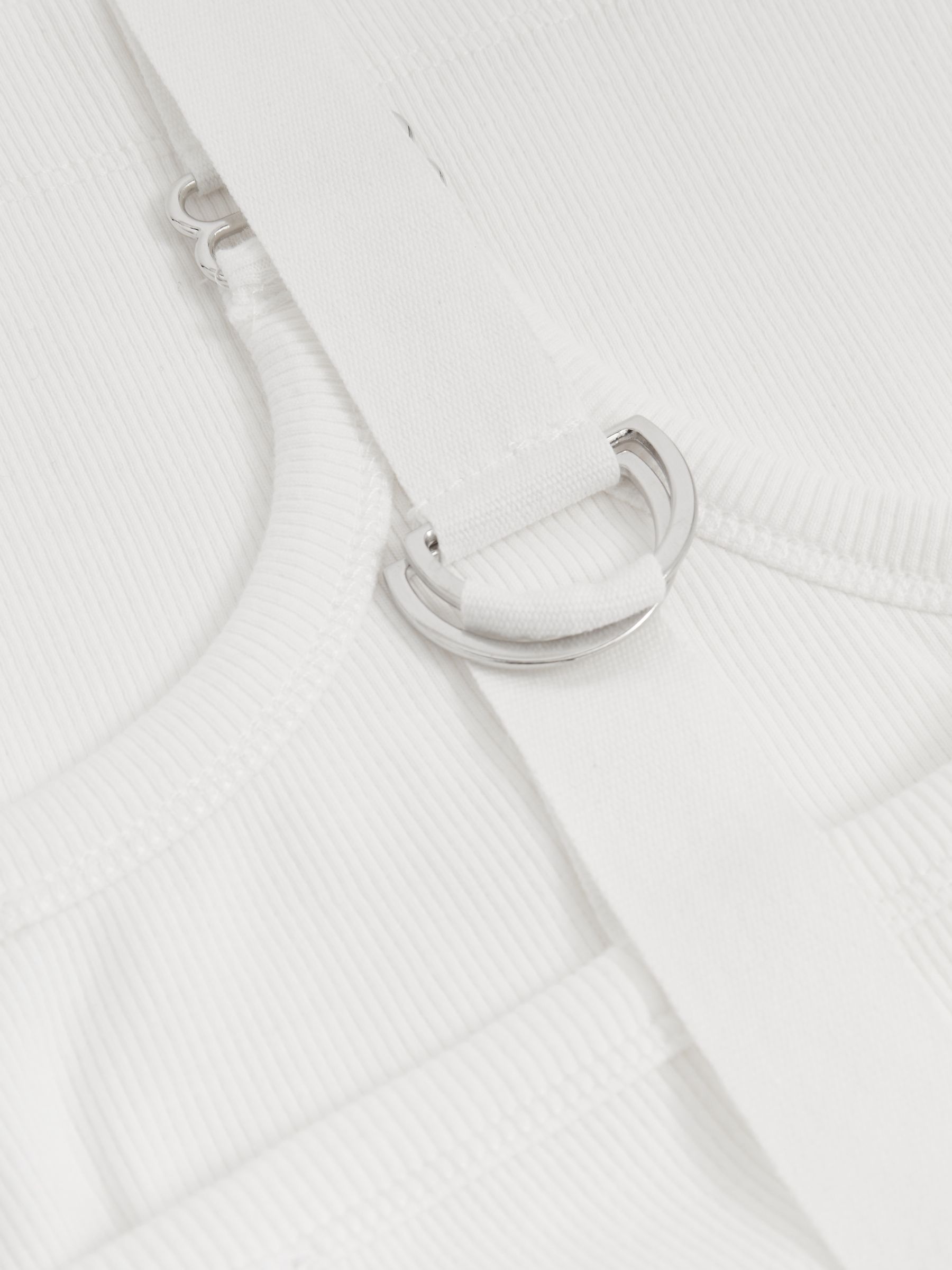 Stretch-Cotton D-Ring Strap Vest in White - Image 6 of 6