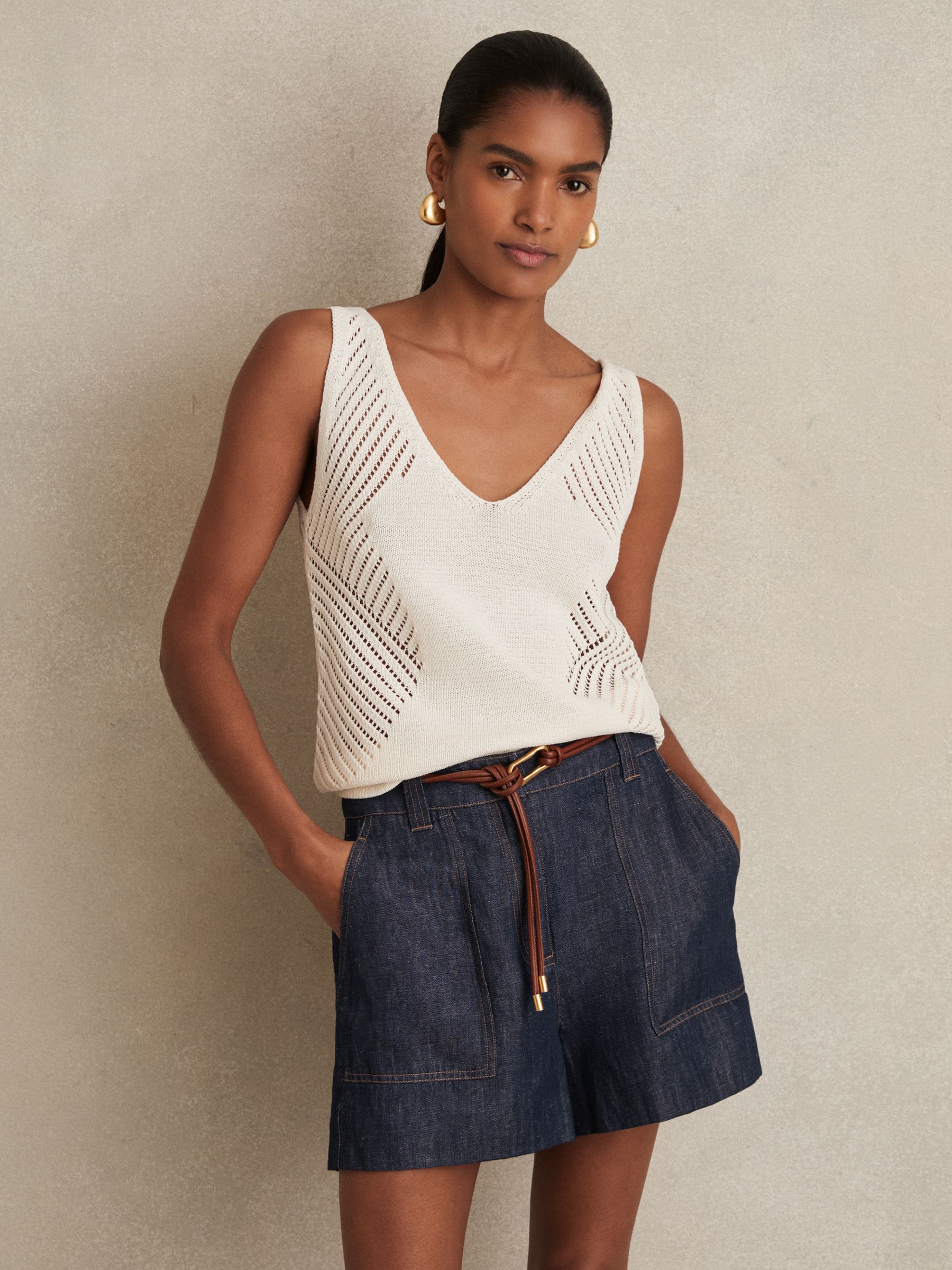 Linen Chambray Shorts in Indigo - Image 1 of 7
