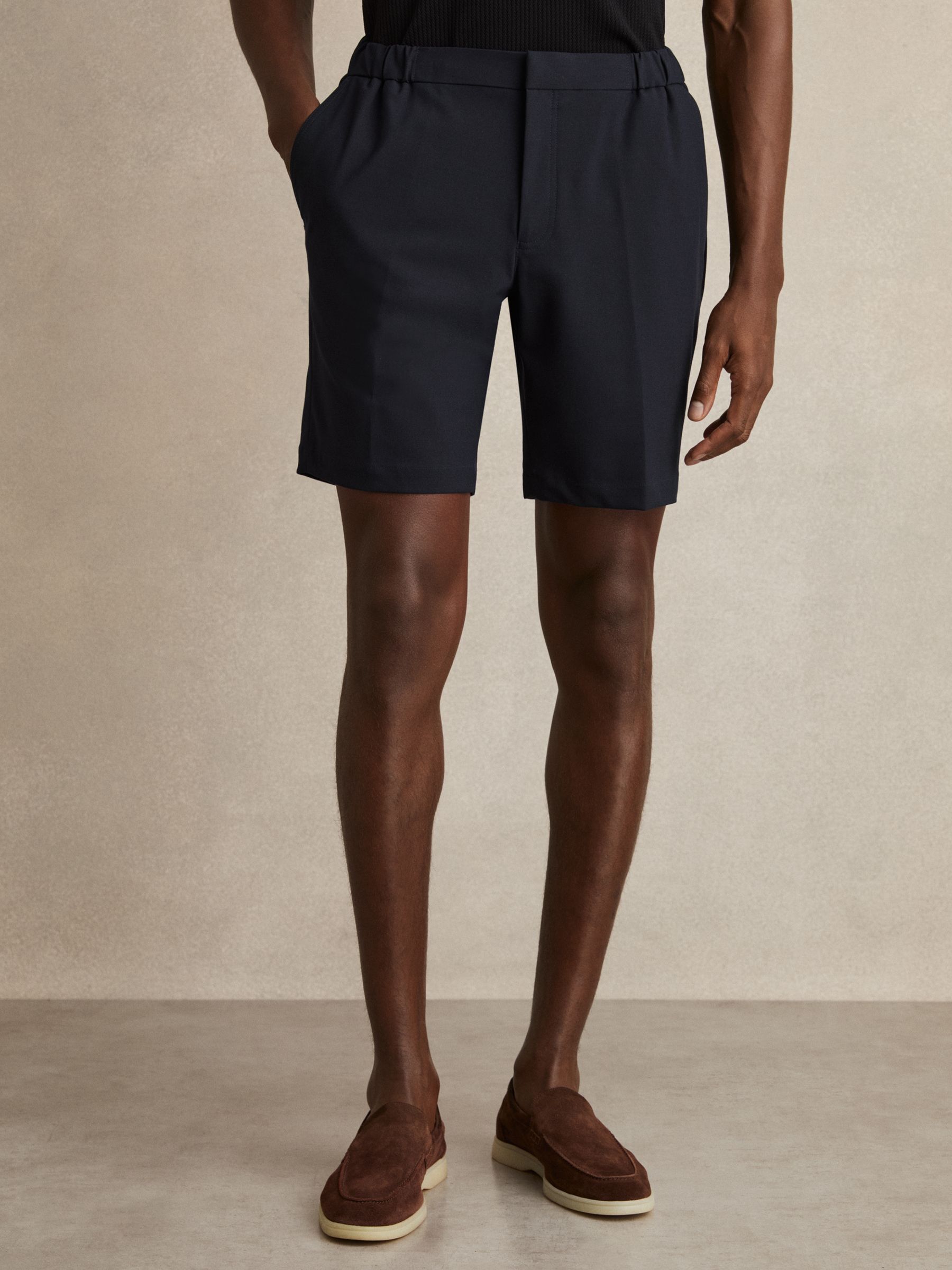 Drawstring Chino Shorts in Navy - image 3