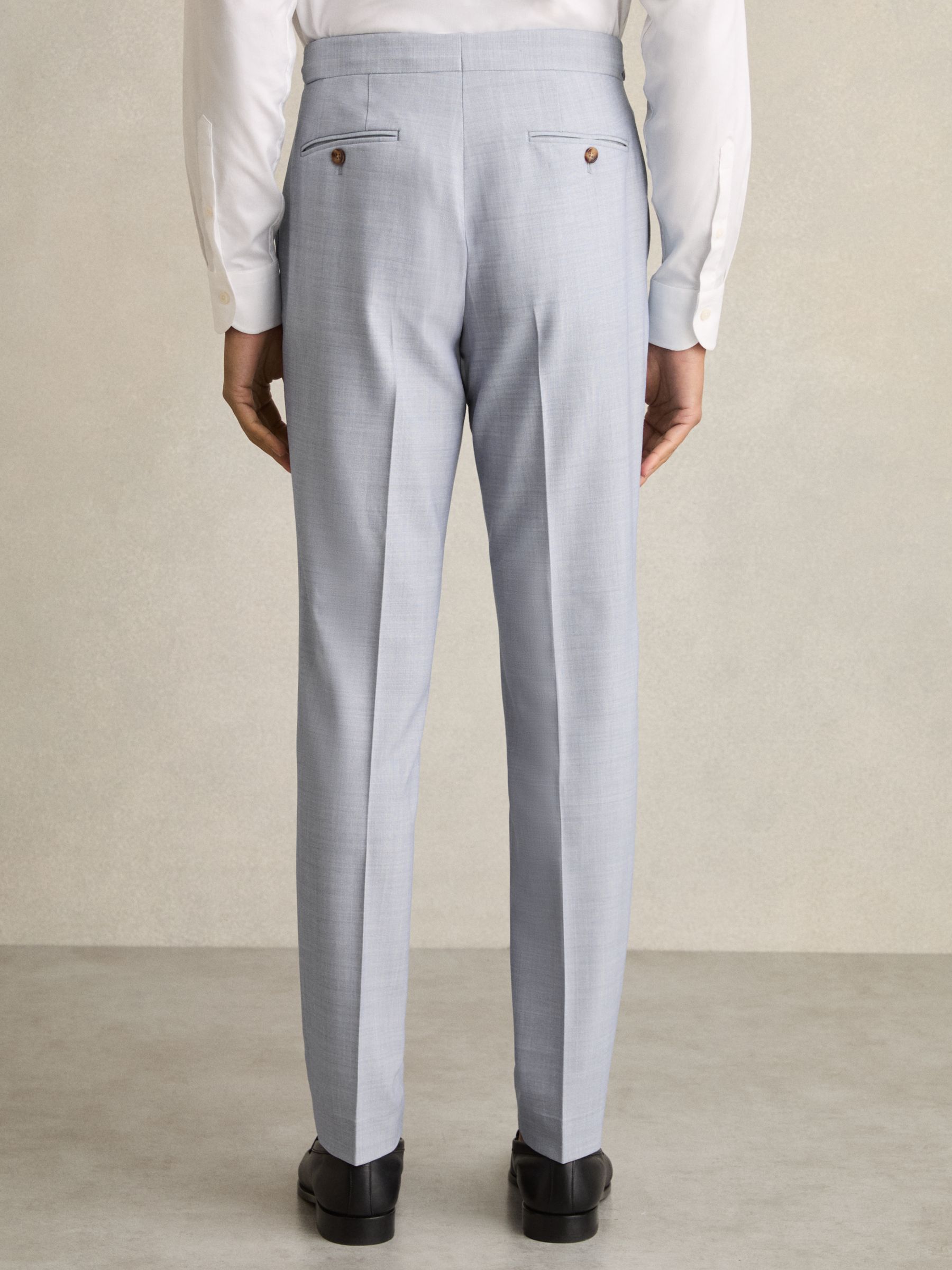 Slim-Fit Suit Trousers With Wool in Soft Blue - Image 6 of 7