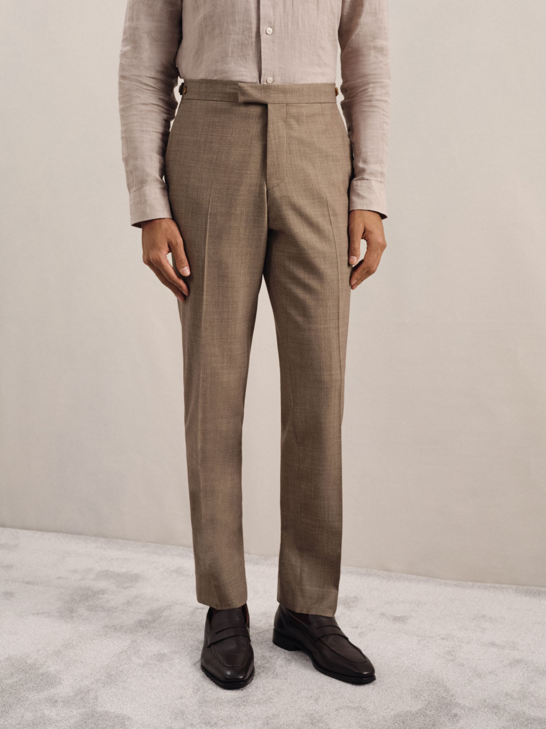 Slim-Fit Suit Trousers With Wool in Brown - Image 5 of 7