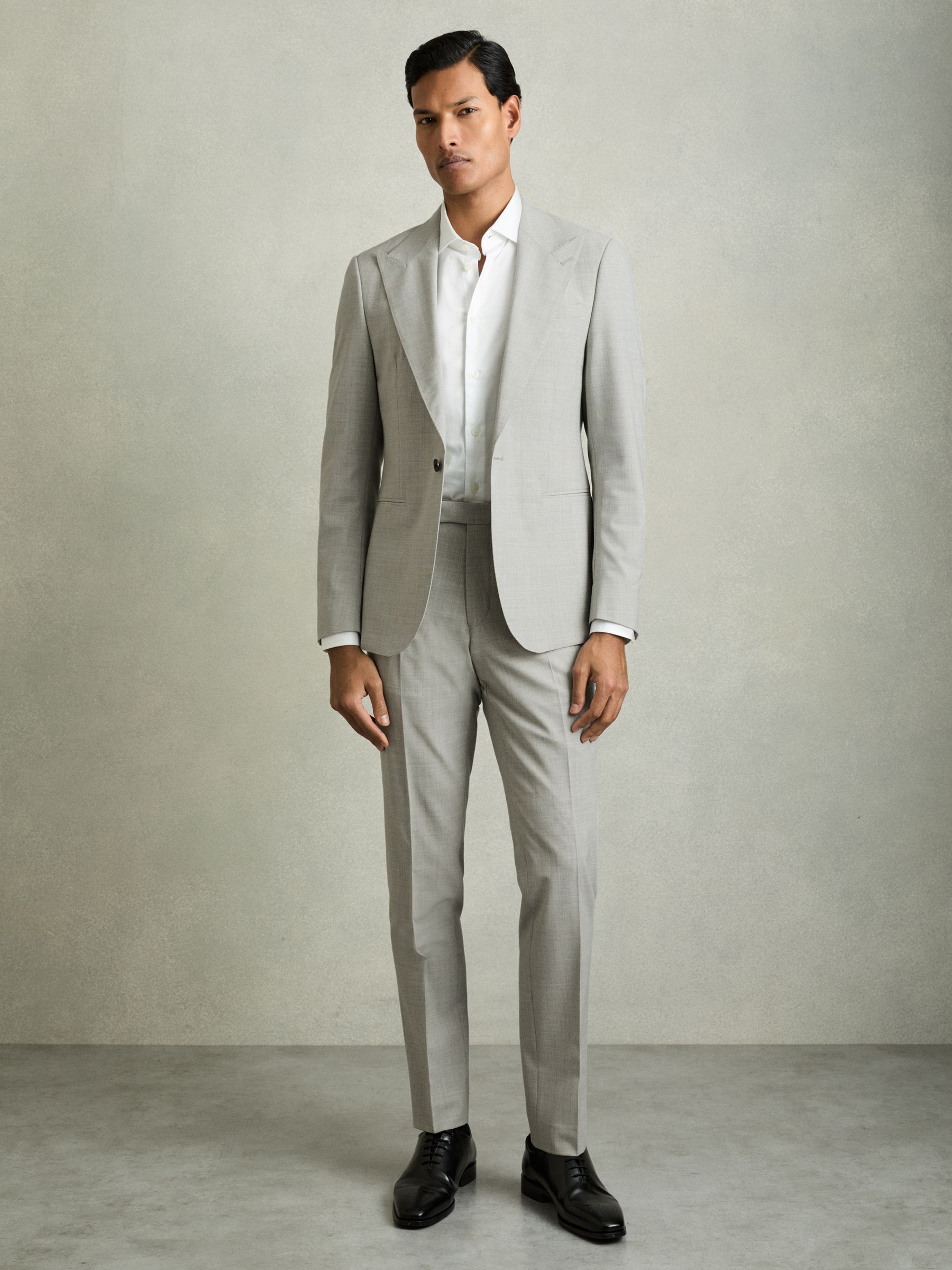 Puppytooth-Check Suit Trousers Slim-Fit in Grey - Image 1 of 9
