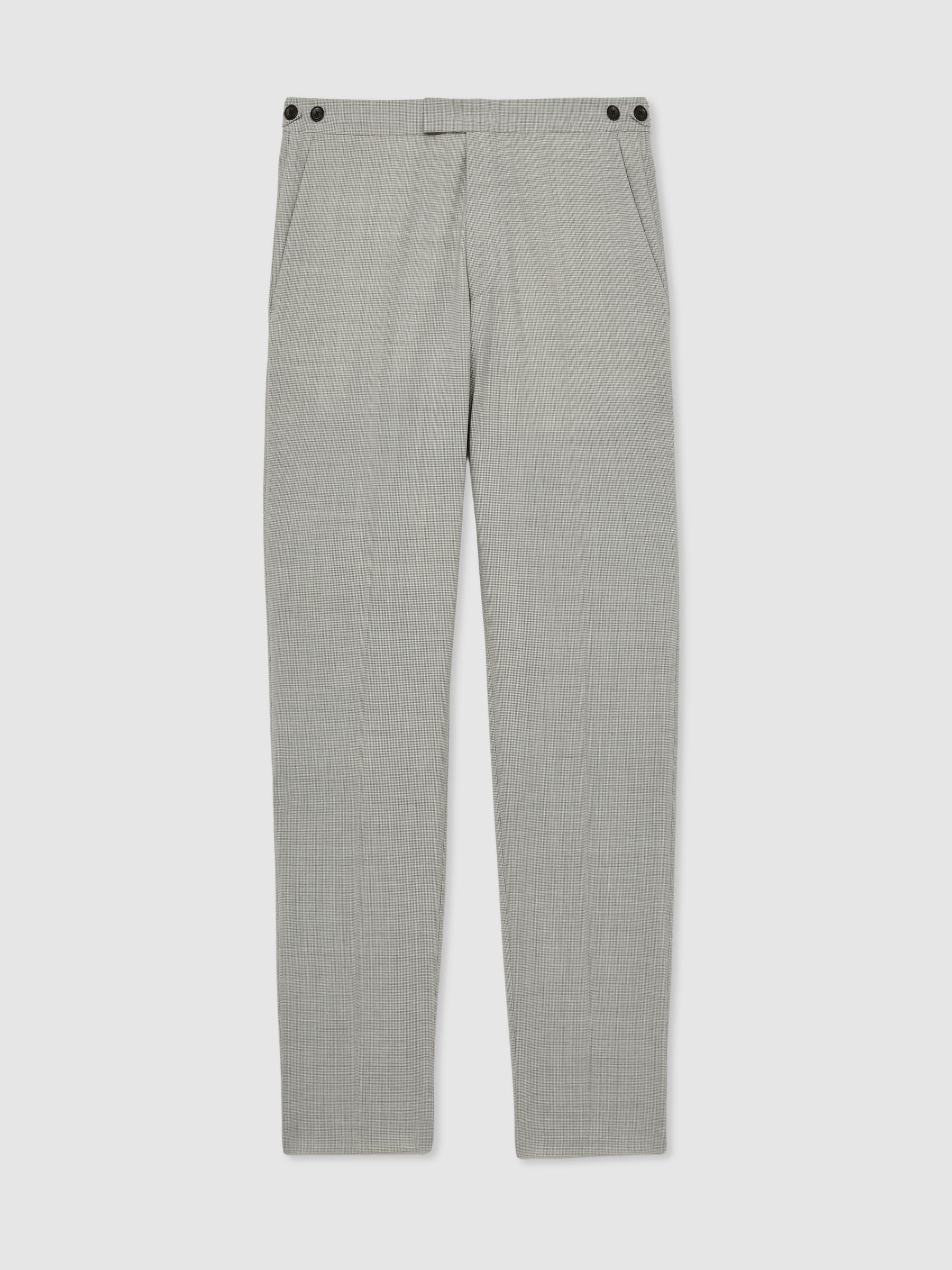 Puppytooth-Check Suit Trousers Slim-Fit in Grey - Image 3 of 9