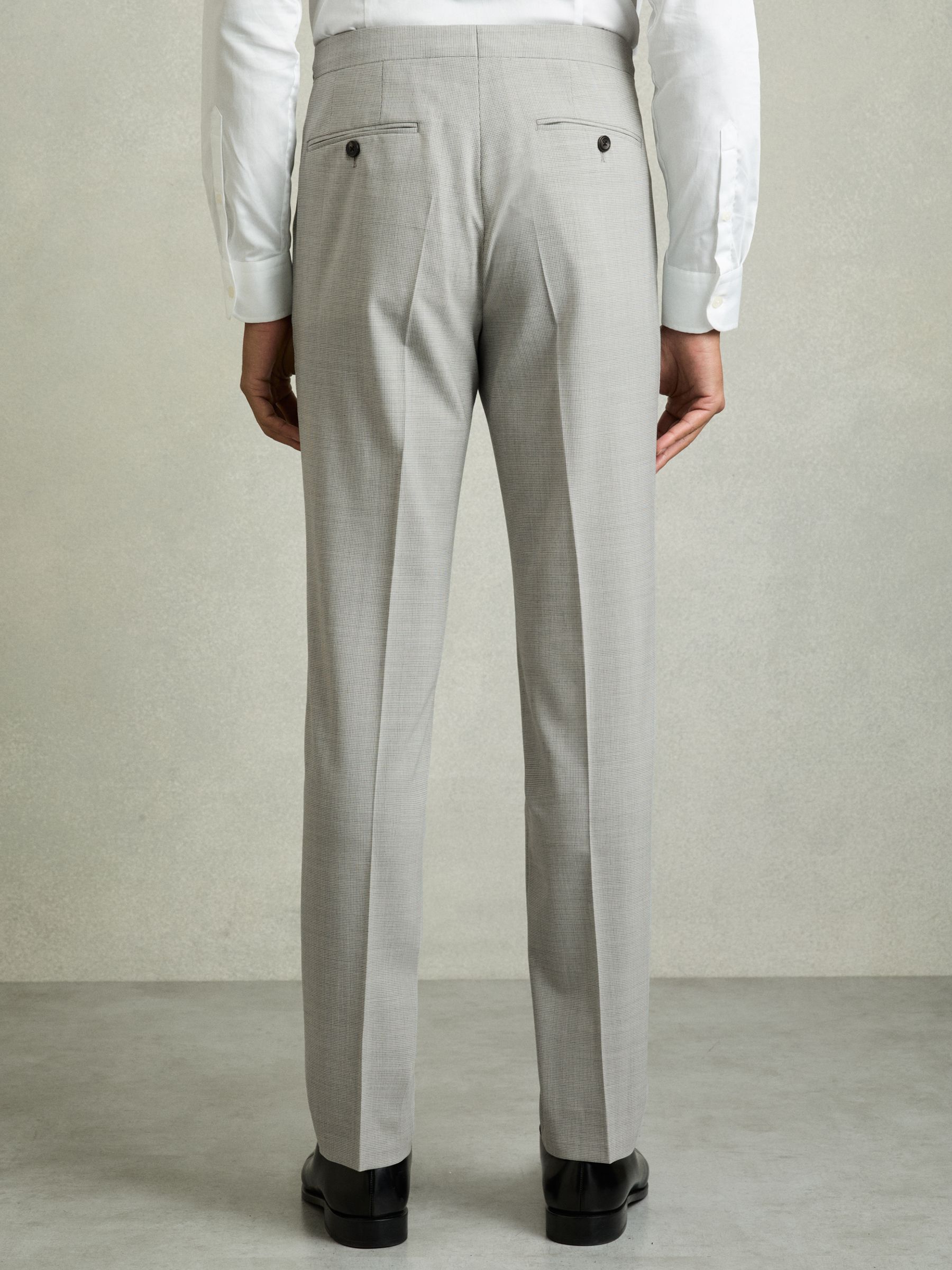 Puppytooth-Check Suit Trousers Slim-Fit in Grey - Image 7 of 9