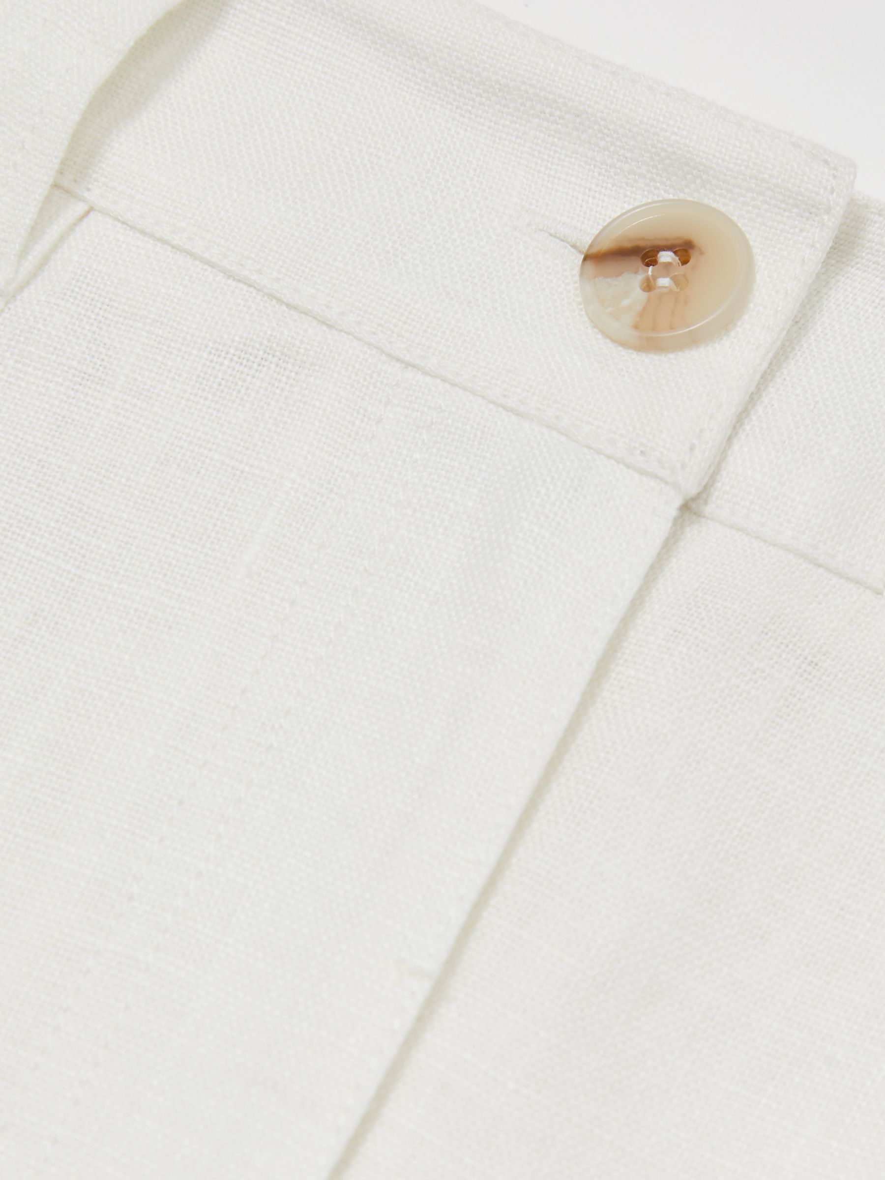 Linen-Cotton Wide-Leg Trousers in White - Image 6 of 6