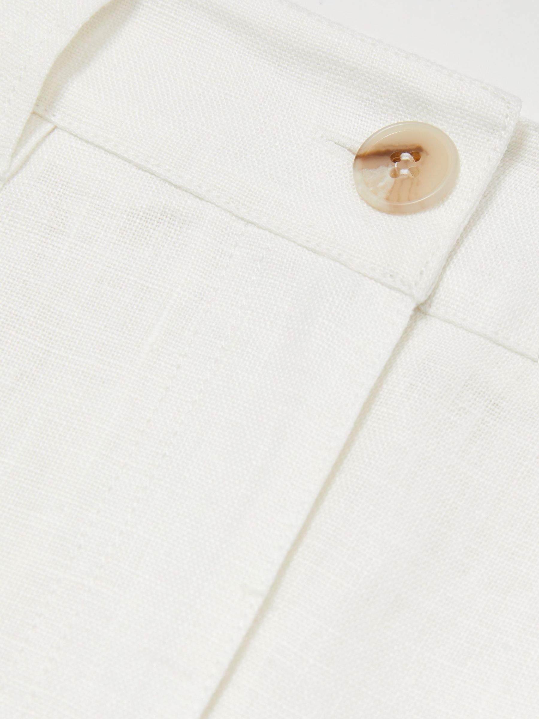 Linen Wide-Leg Trousers in White - image 2