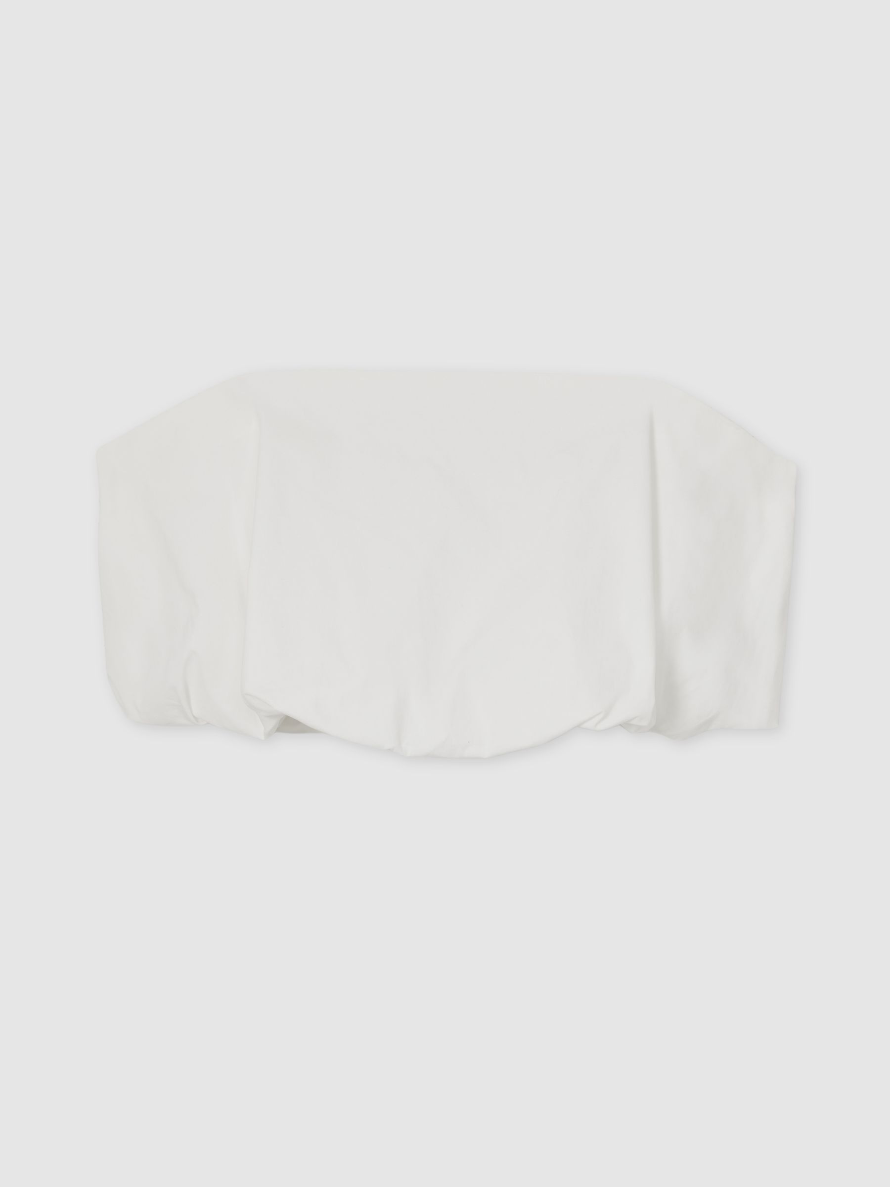 Cotton-Blend Bandeau Puffball Top in Ivory - Image 2 of 6
