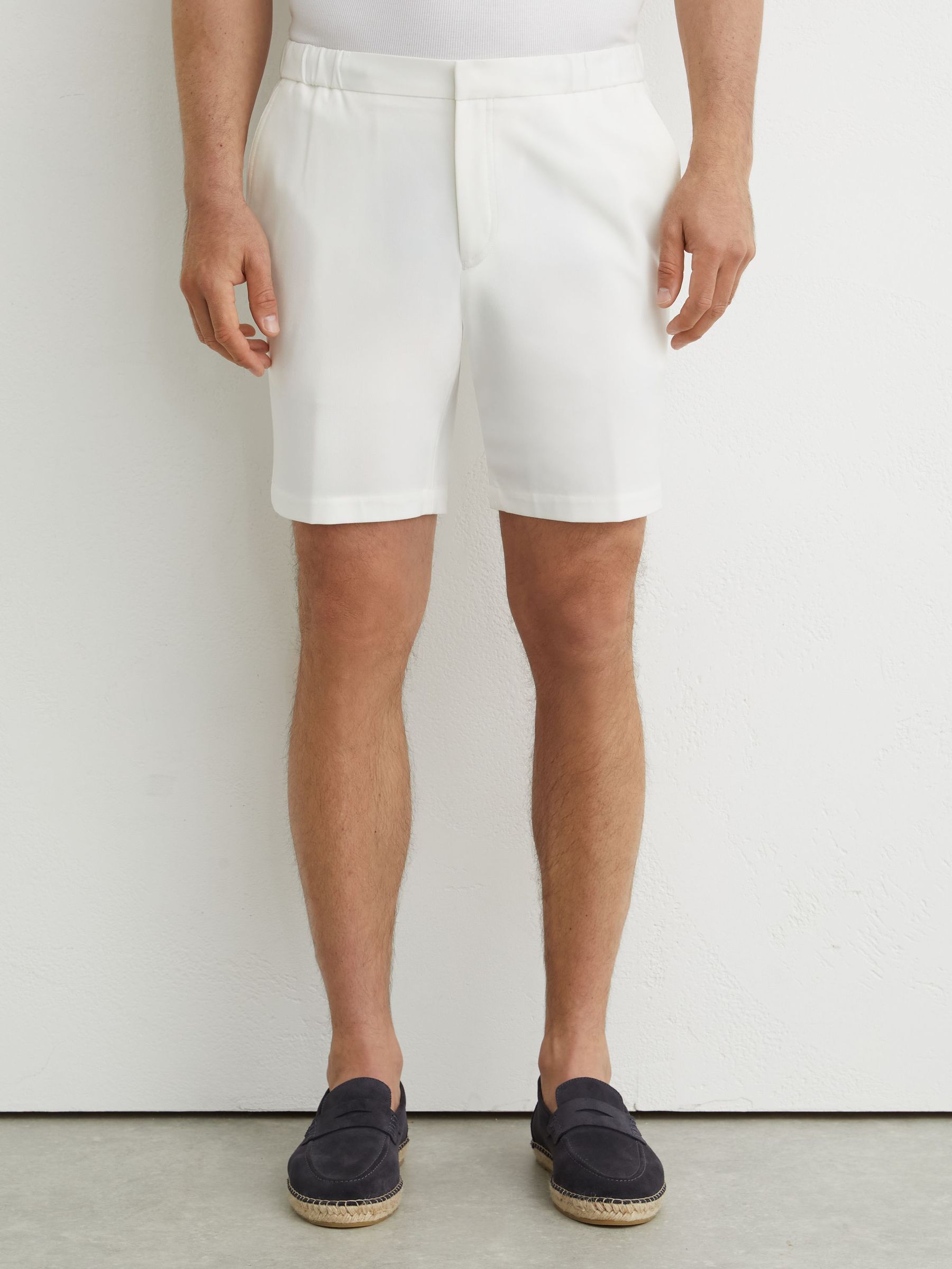 Drawstring Chino Shorts in White - image 3