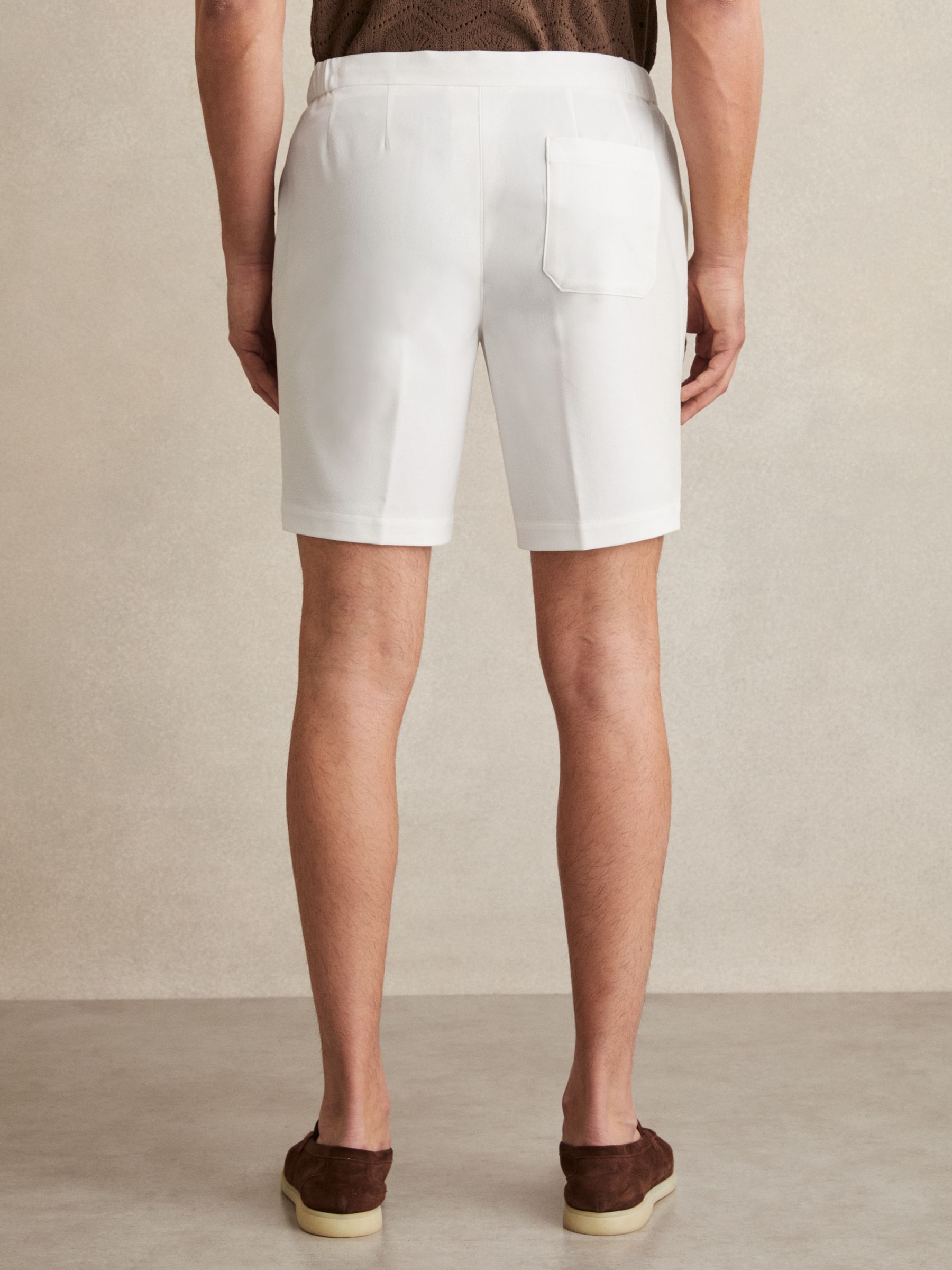 Drawstring Chino Shorts in White - Image 5 of 6