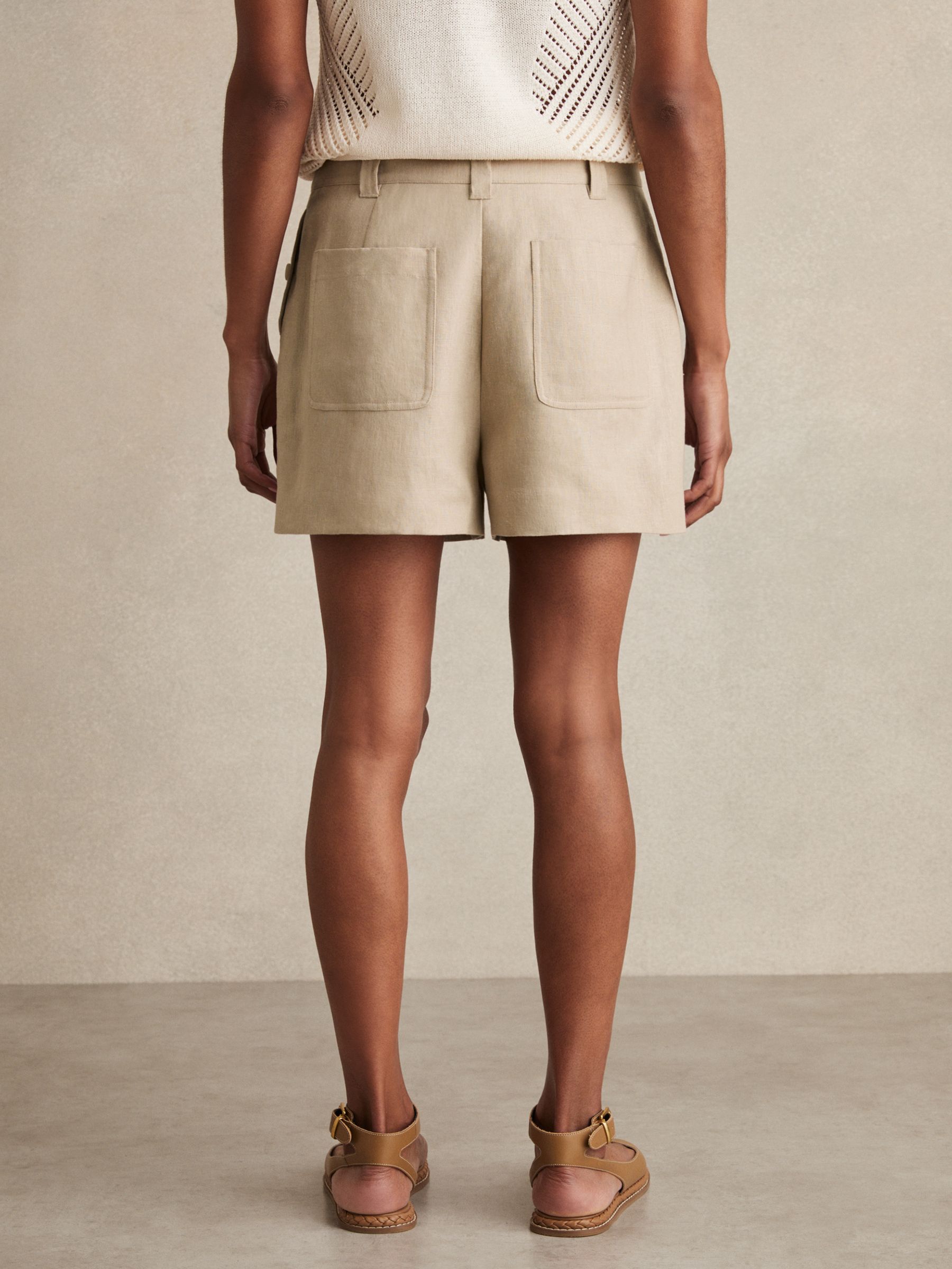 Linen Shorts in Neutral - image 4