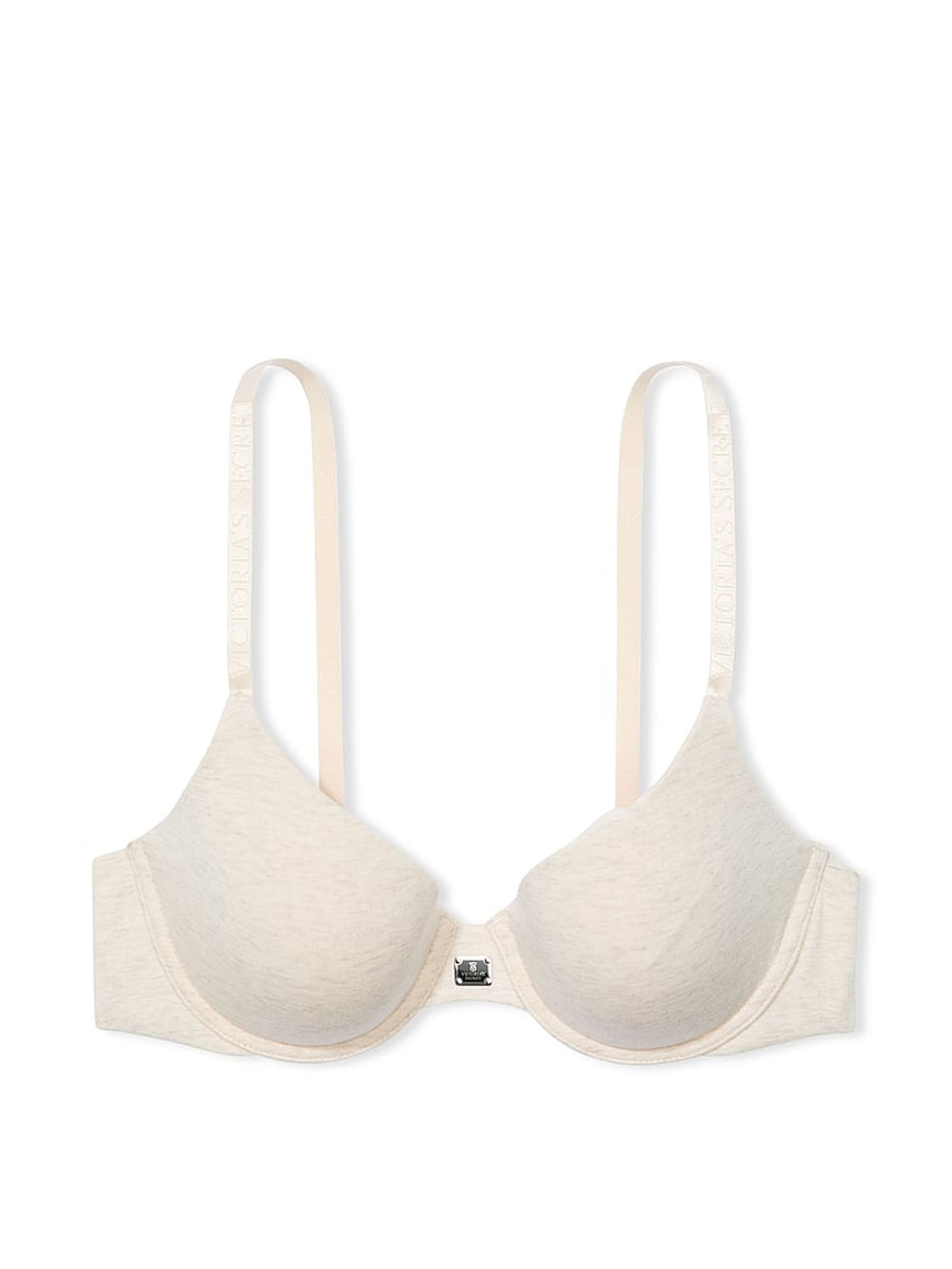 Nude Heather Lightly Lined Demi Cotton Logo Bra - Image 3 of 3
