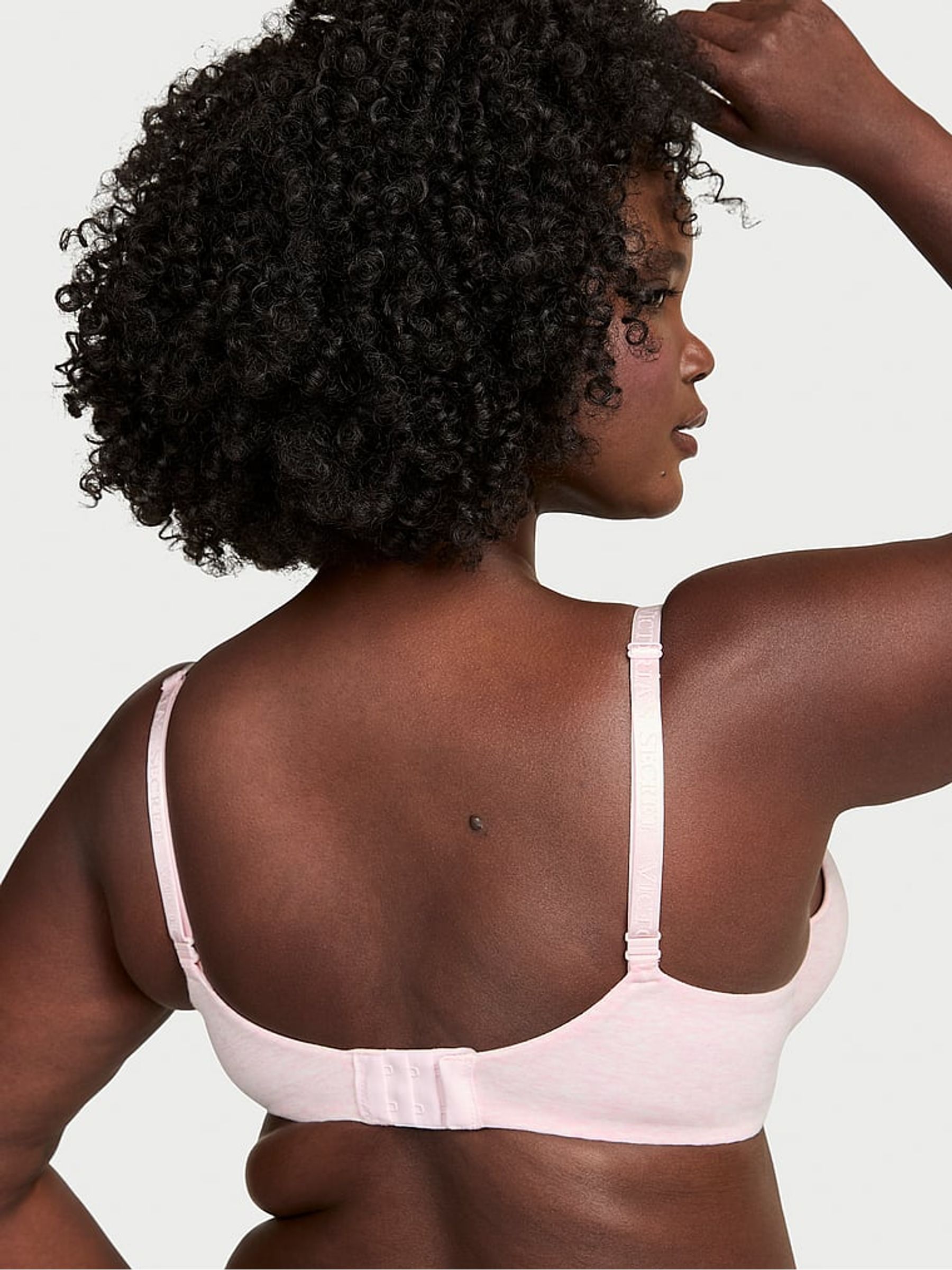 Pink Petal Heather Full Cup Push Up Cotton Logo Bra - Image 2 of 3