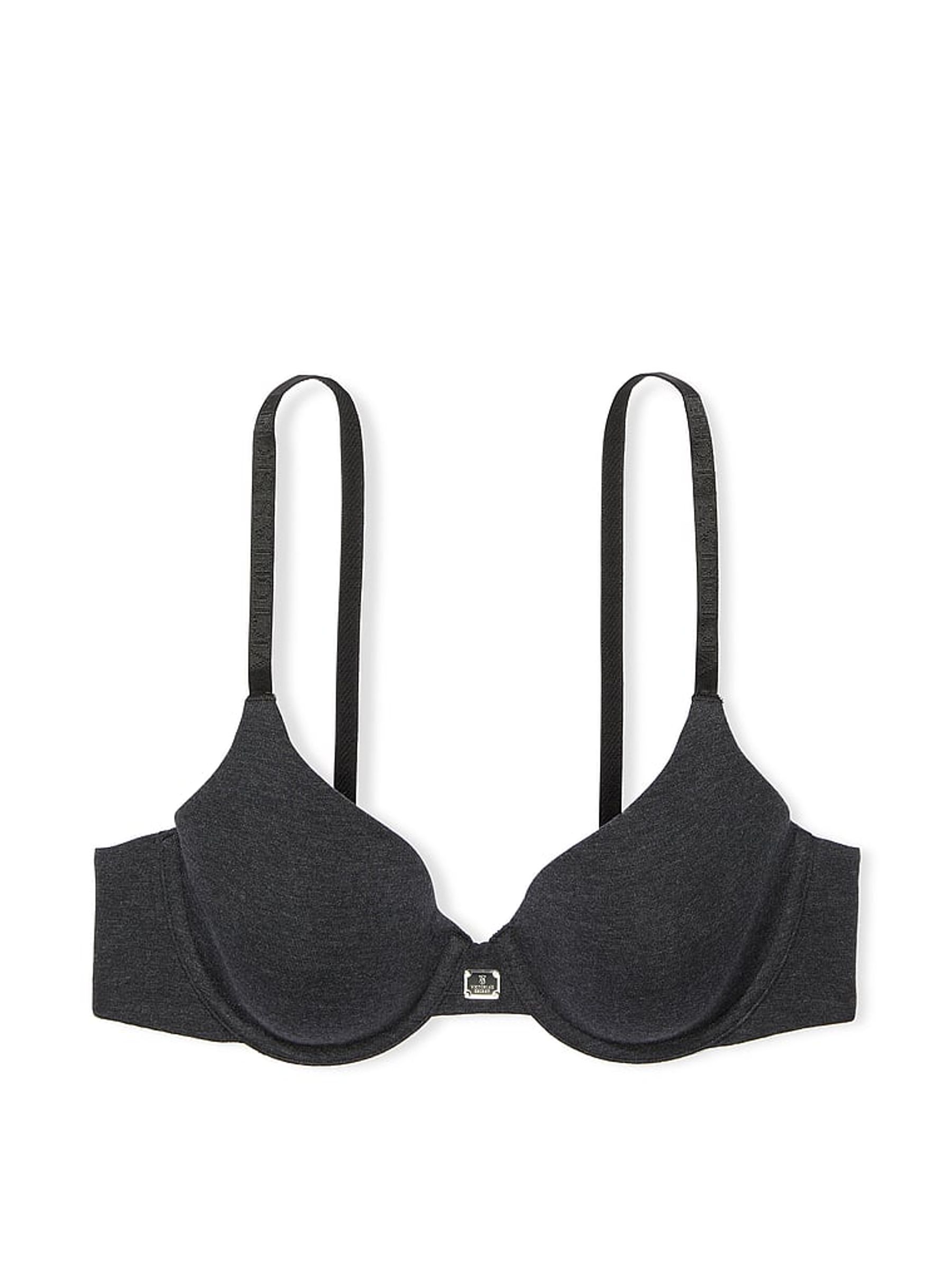 Black Heather Full Cup Cotton Logo Bra - Image 3 of 3