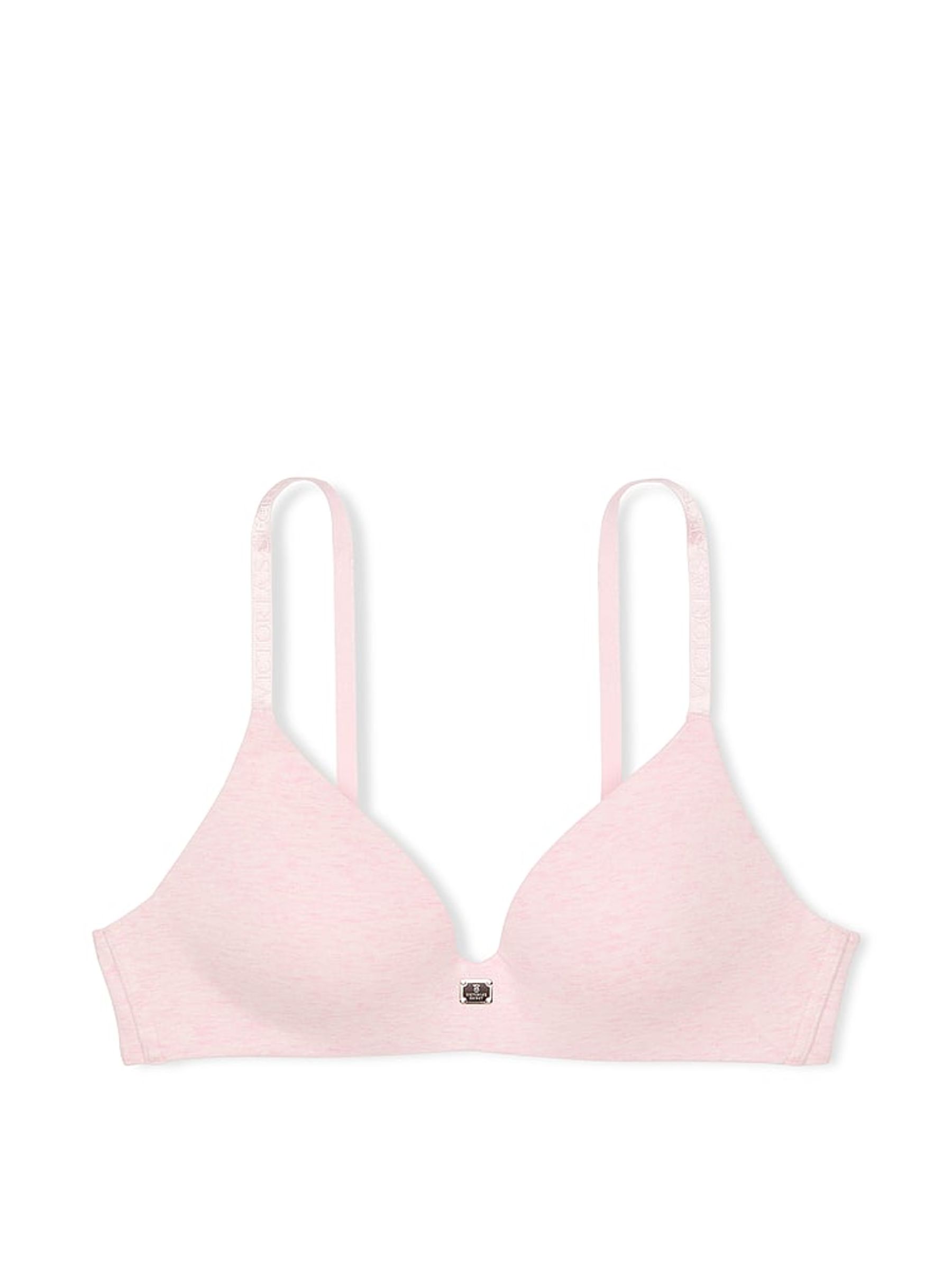 Pink Petal Heather Non Wired Lightly Lined Cotton Logo Bra - Image 3 of 3