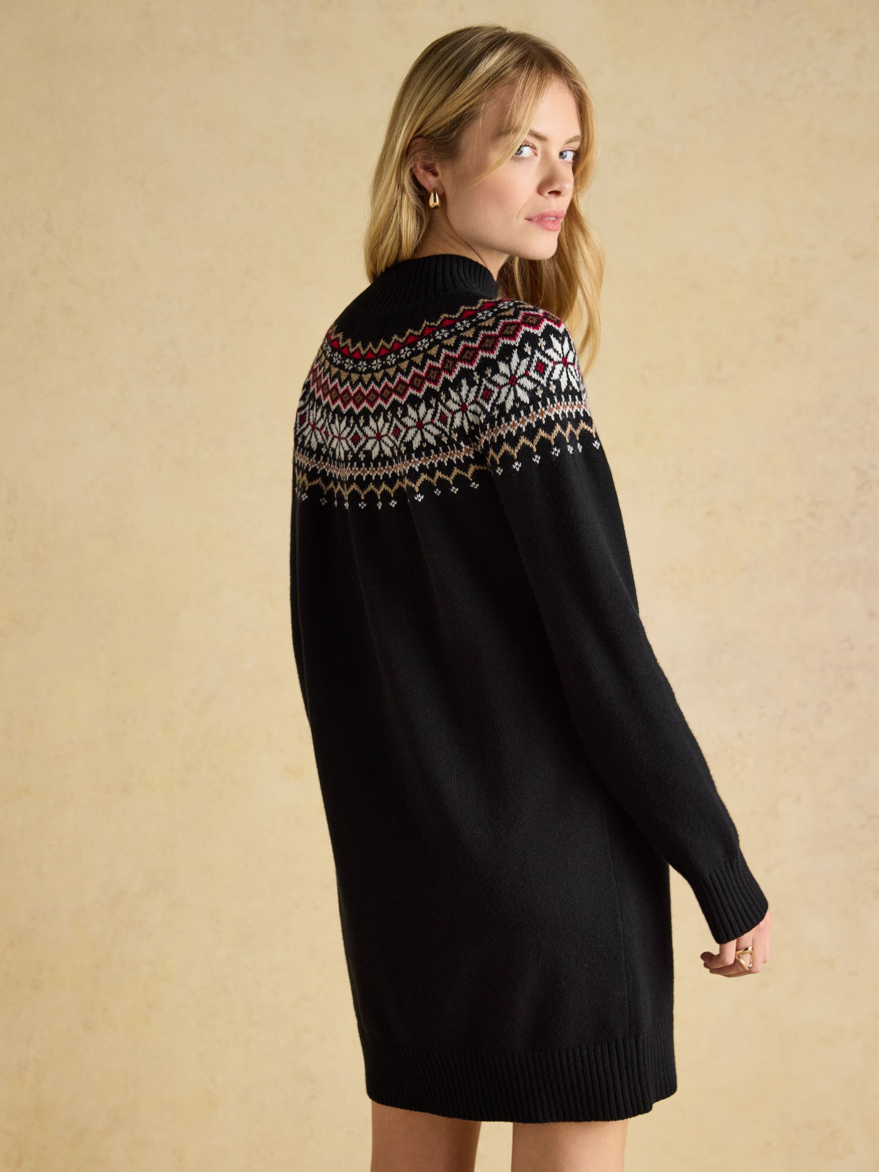 Alba Black Intarsia Knitted Dress - Image 2 of 7