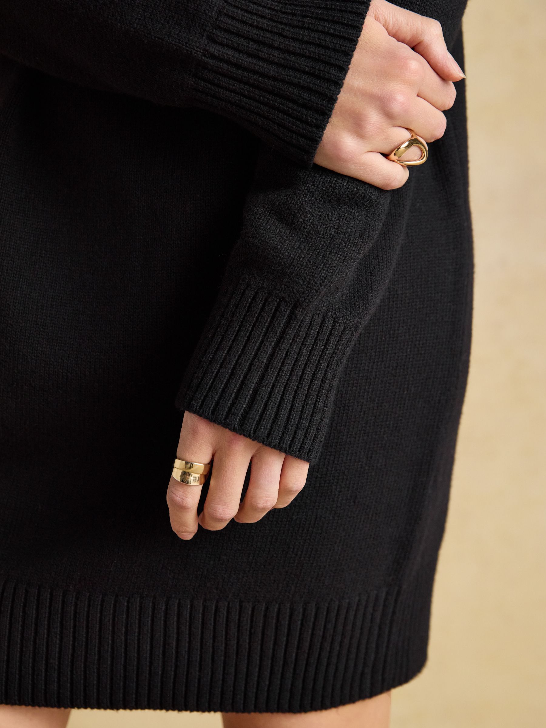 Alba Black Intarsia Knitted Dress - Image 5 of 7