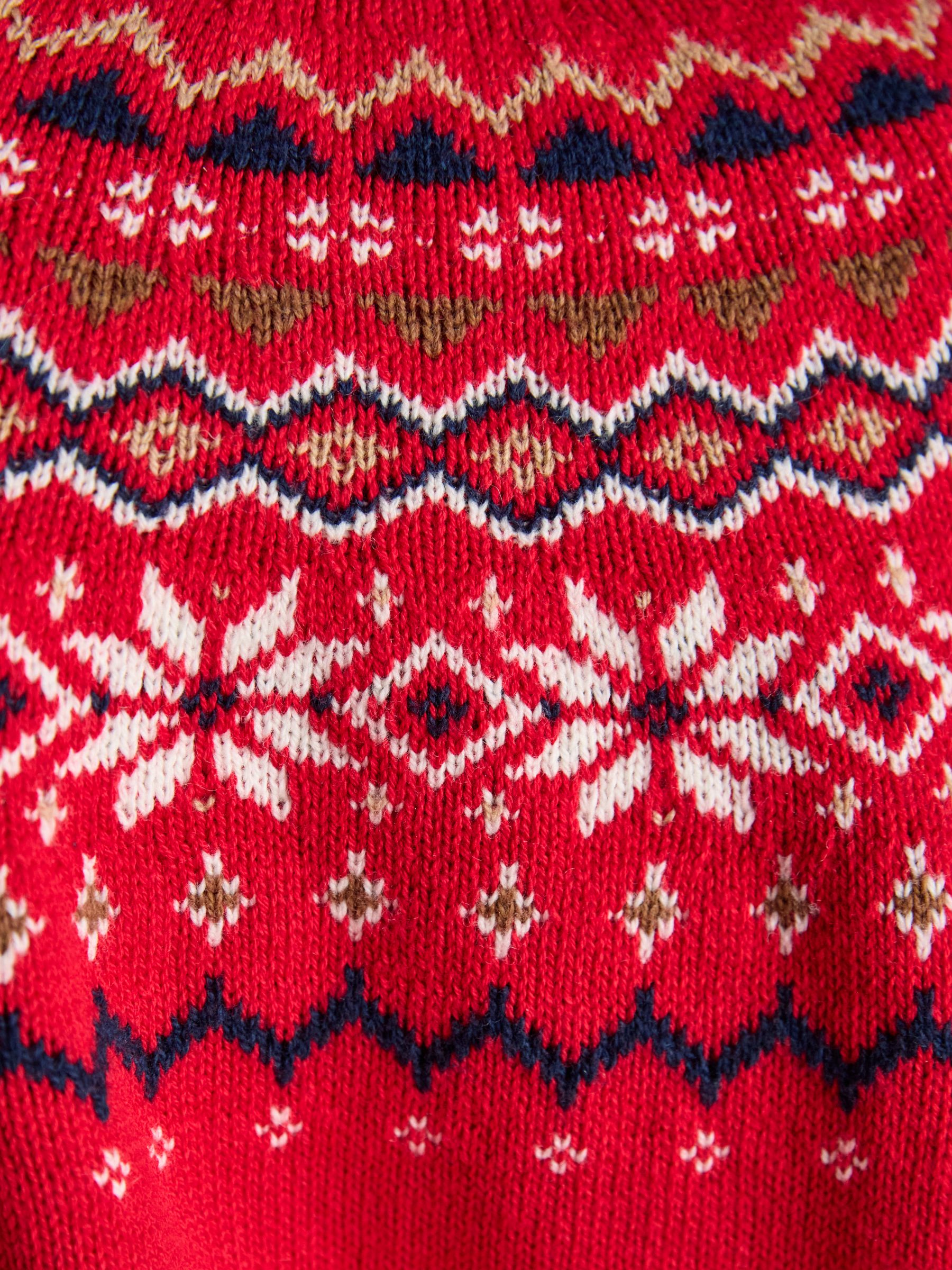 Alba Red Fair Isle High Neck Cotton-Blend Jumper - Image 7 of 8
