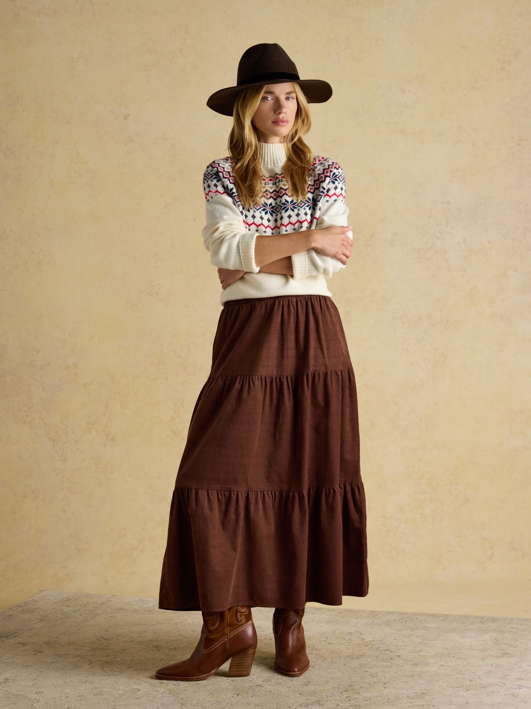 Alba Cream Fair Isle High Neck Cotton-Blend Jumper - Image 5 of 8