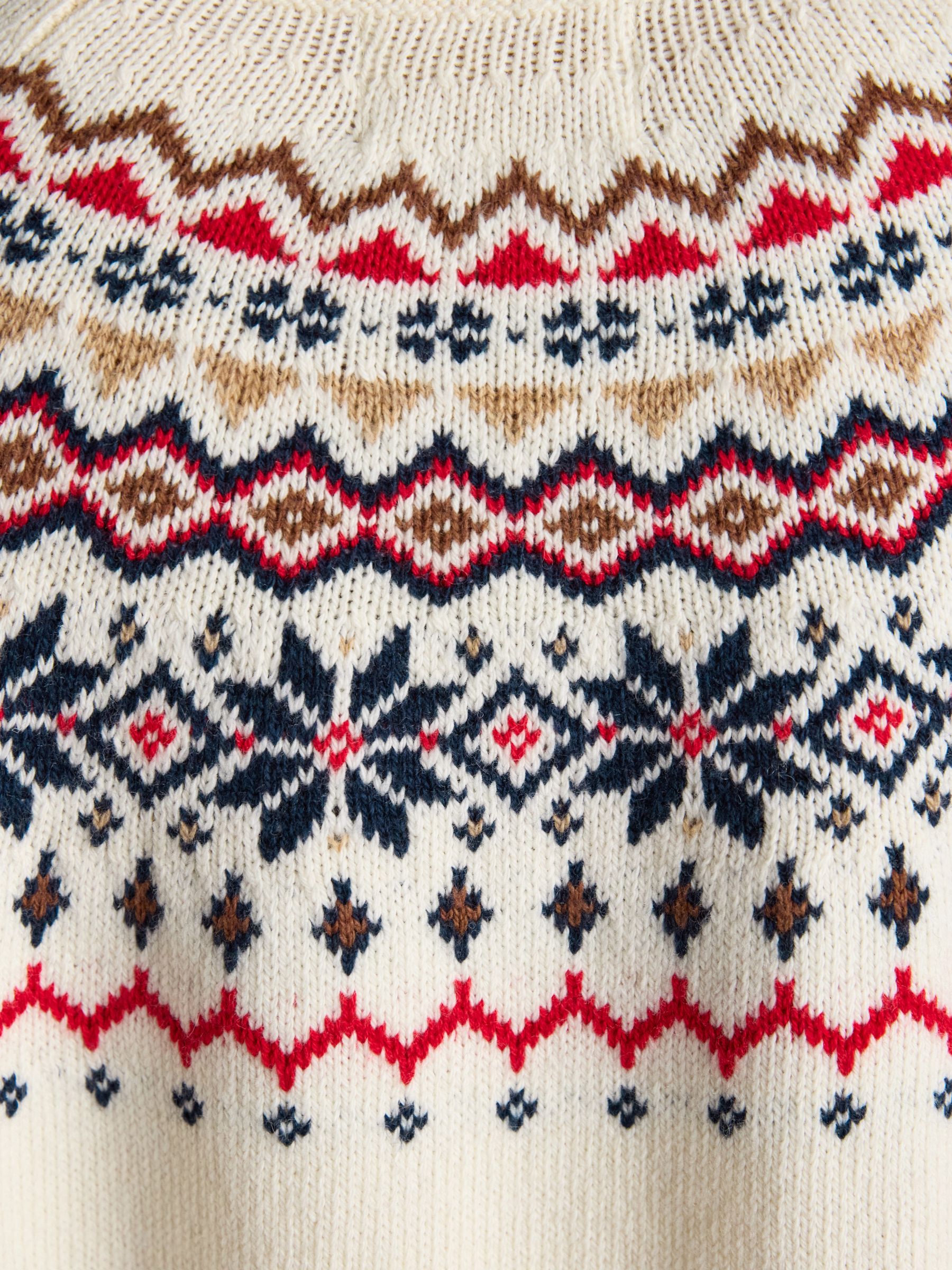 Alba Cream Fair Isle High Neck Cotton-Blend Jumper - Image 7 of 8
