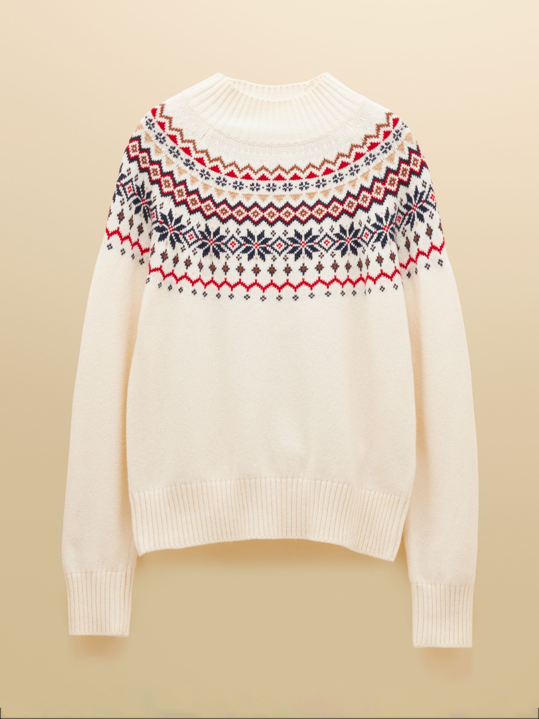 Alba Cream Fair Isle High Neck Cotton-Blend Jumper - Image 8 of 8 Alba Cream Fair Isle High Neck Cotton-Blend Jumper - Image 8 of 8
