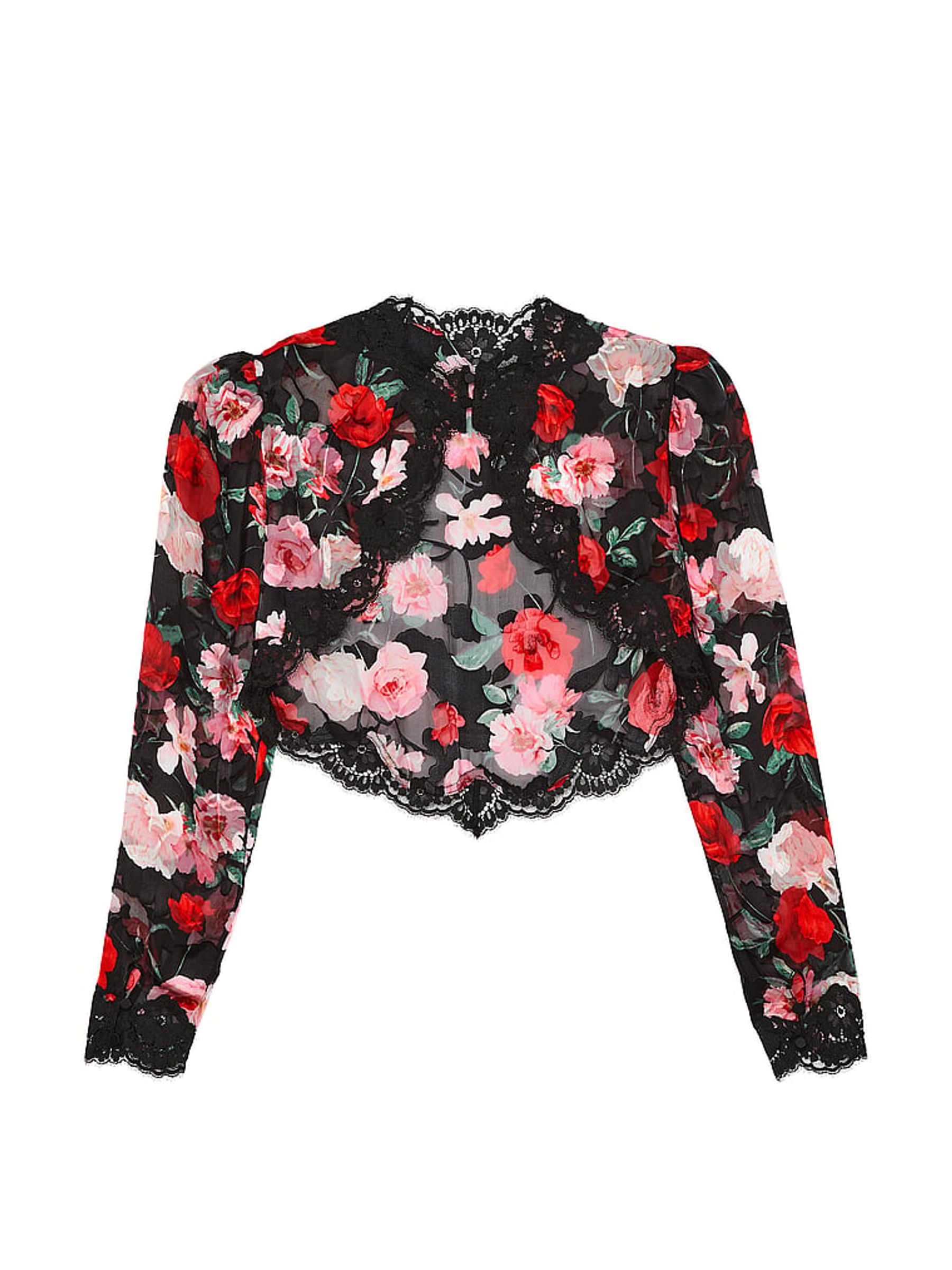 Black Floral Atelier Bolero Crop Top | Victoria's Secret UK