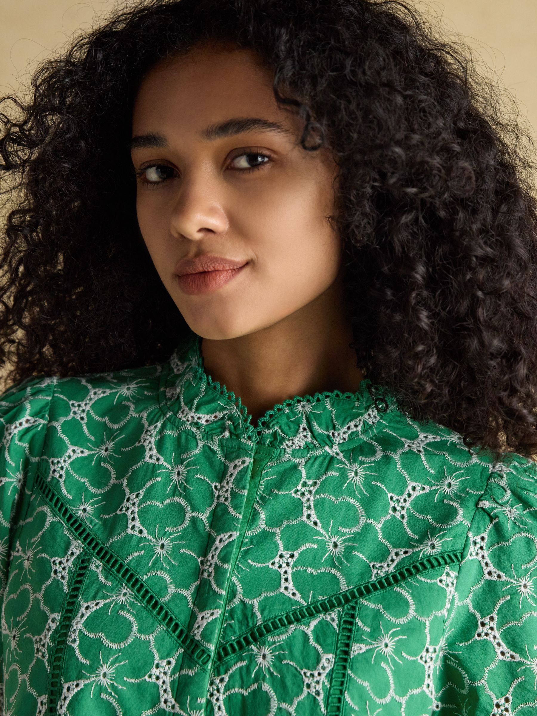 Remi Green Broderie Blouse - Image 4 of 7