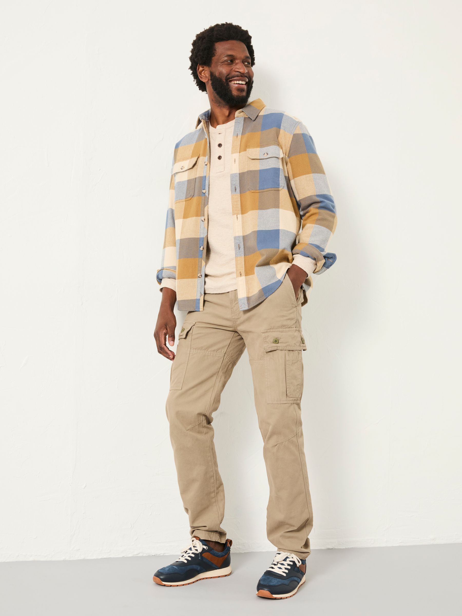 Breakyard Beige Straight Fit Cargo Trousers | FatFace USA Breakyard Beige Straight Fit Cargo Trousers | FatFace USA