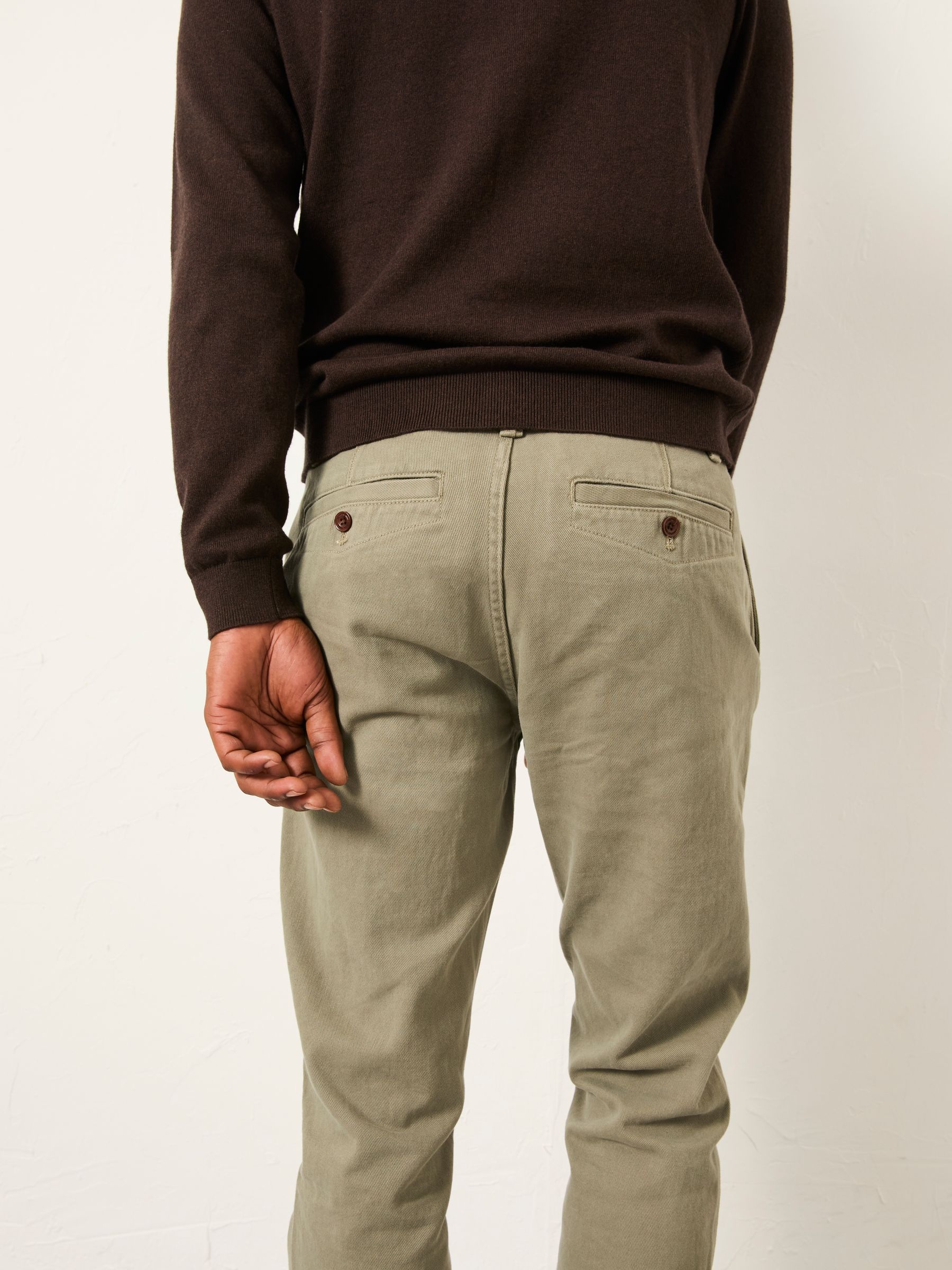 Green Straight Fit Twill Coastal Chino Trousers - Image 2 of 5 Green Straight Fit Twill Coastal Chino Trousers - Image 2 of 5