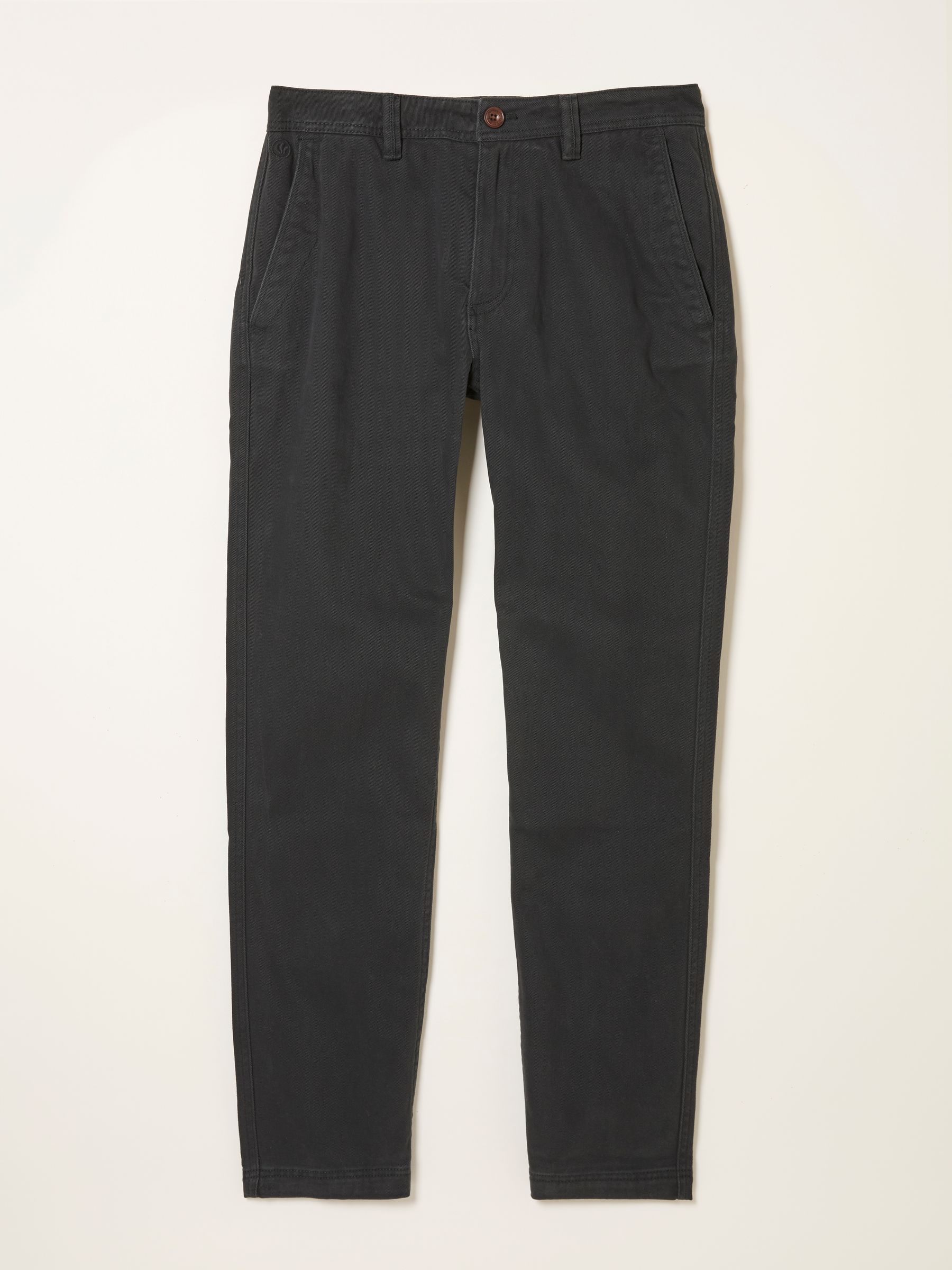 Washed Black Straight Fit Twill Coastal Chino Trousers - Image 5 of 5