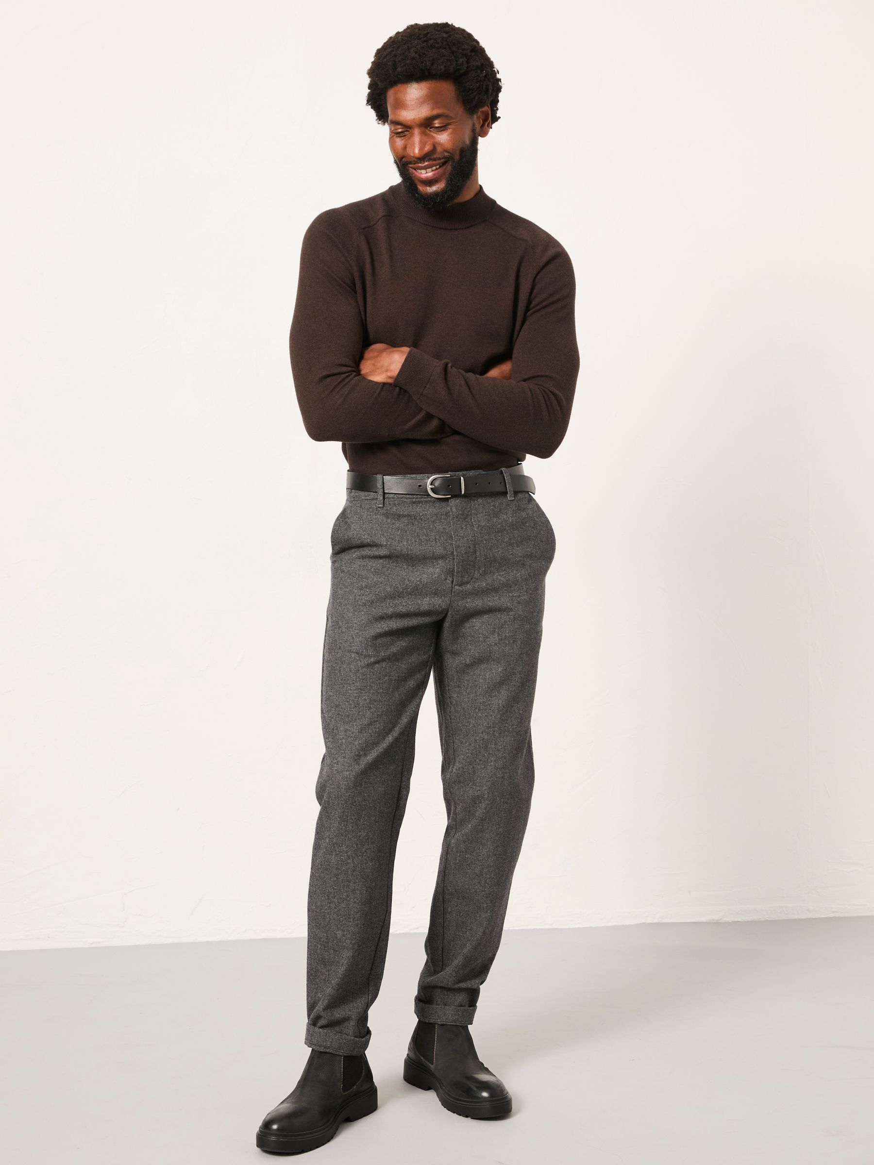 Lyme Grey Tailored Fit Wool Mix Trousers - Image 3 of 6
