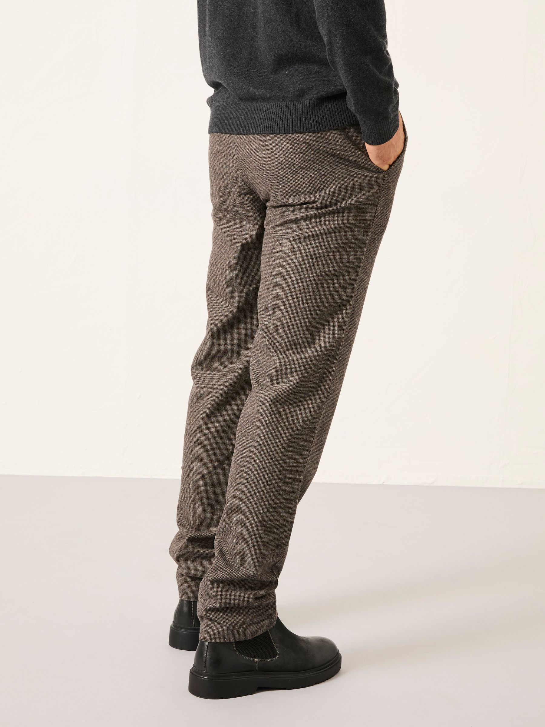 Lyme Brown Tailored Fit Wool Mix Trousers - Image 2 of 5