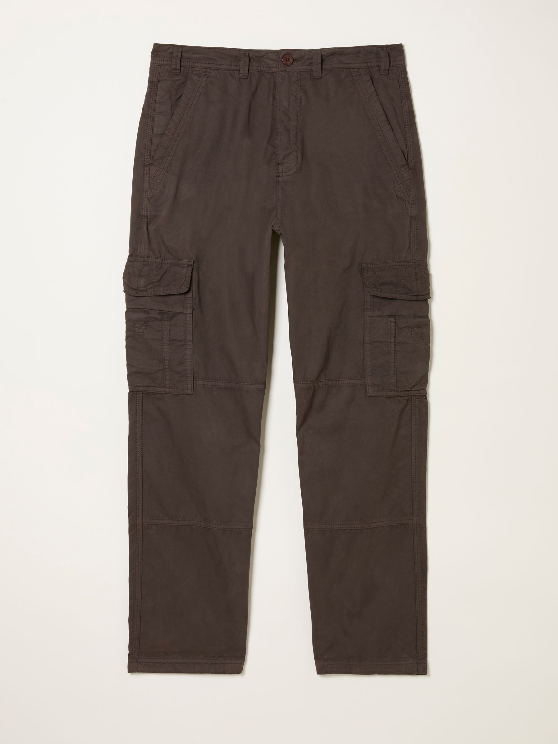 Bude Dark Brown Straight Fit Cargo Trousers - Image 6 of 6