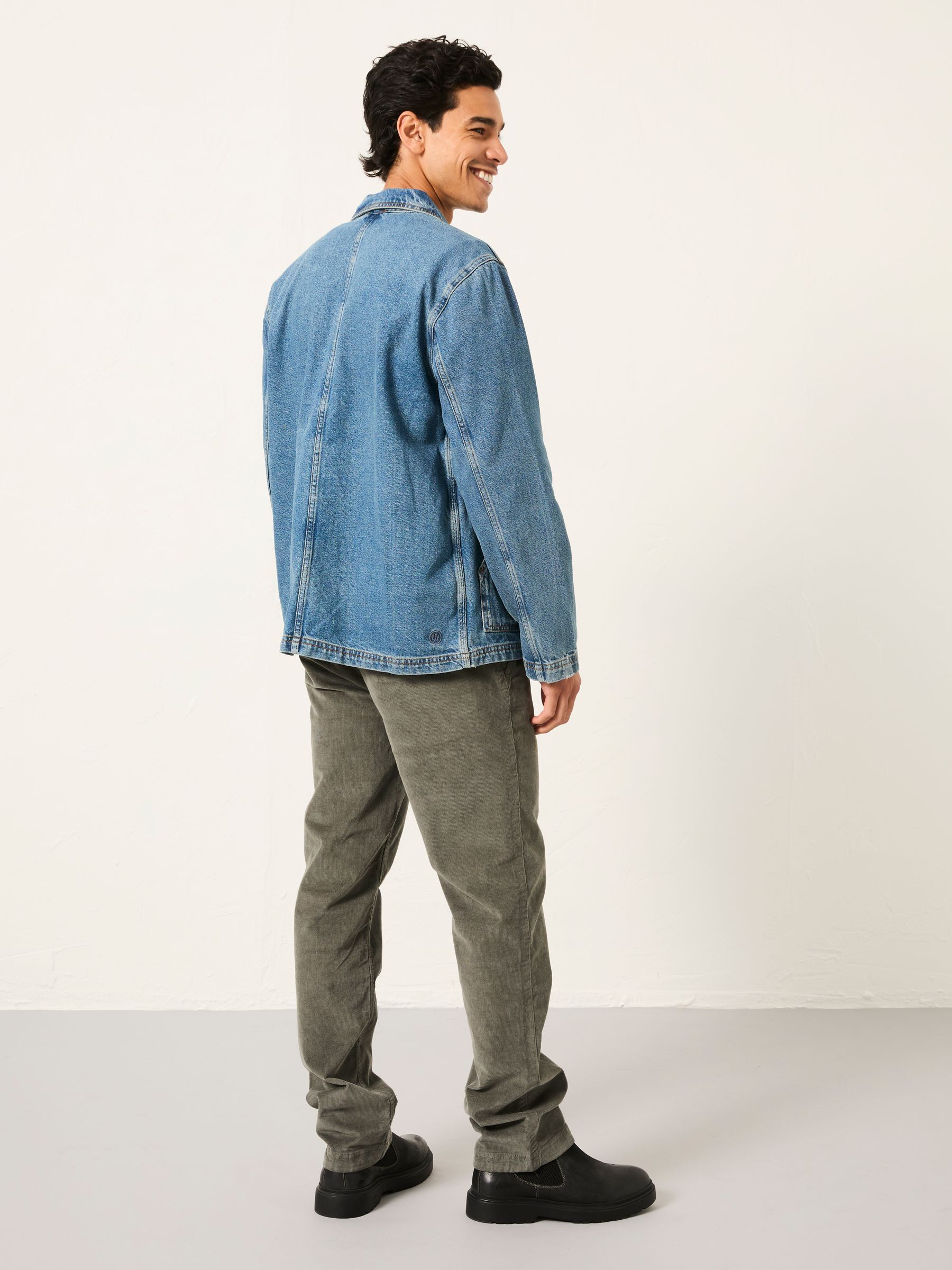 Dusky Green Straight Cord Chino Trousers - Image 2 of 6