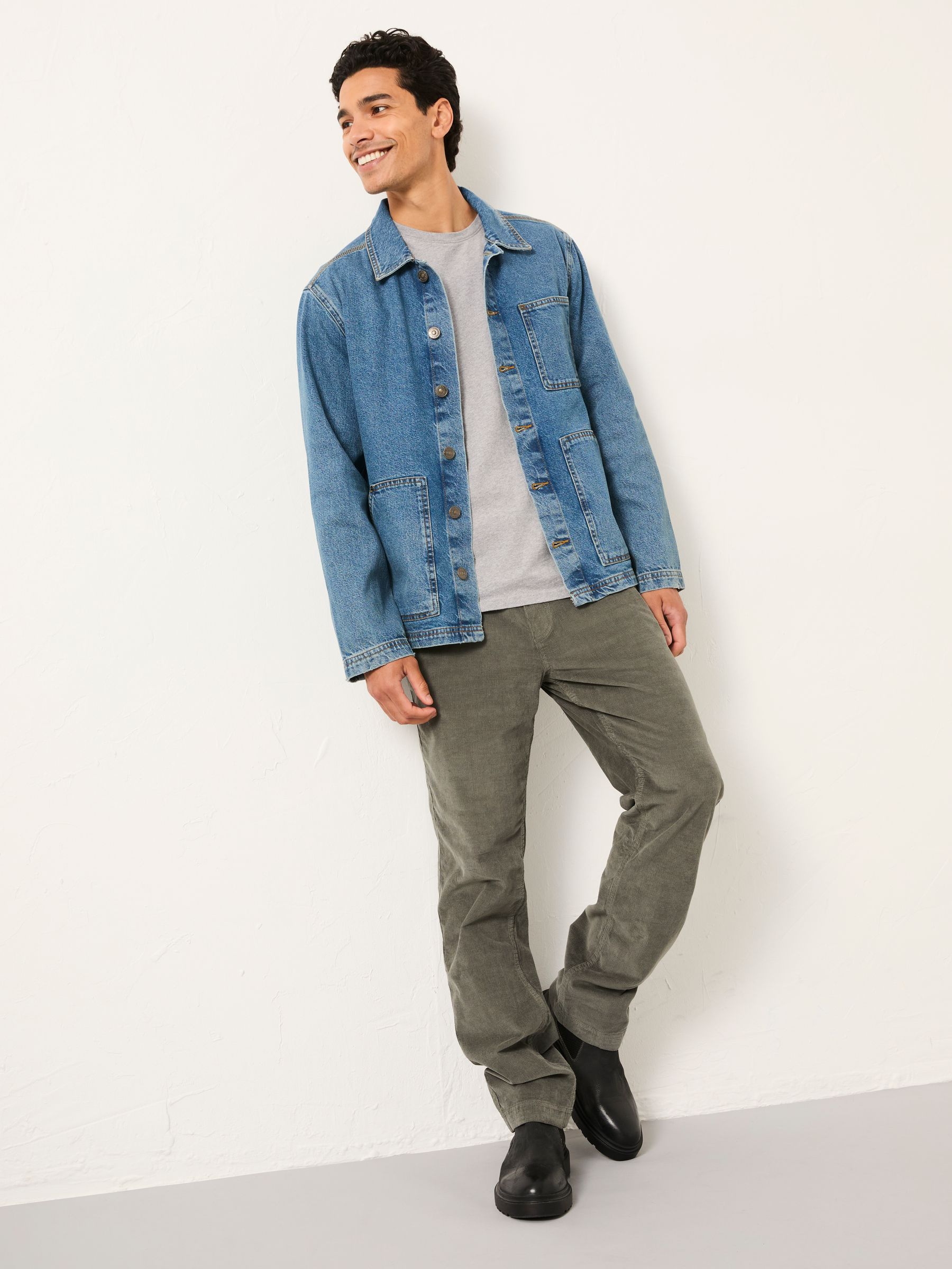 Dusky Green Straight Cord Chino Trousers - Image 5 of 6