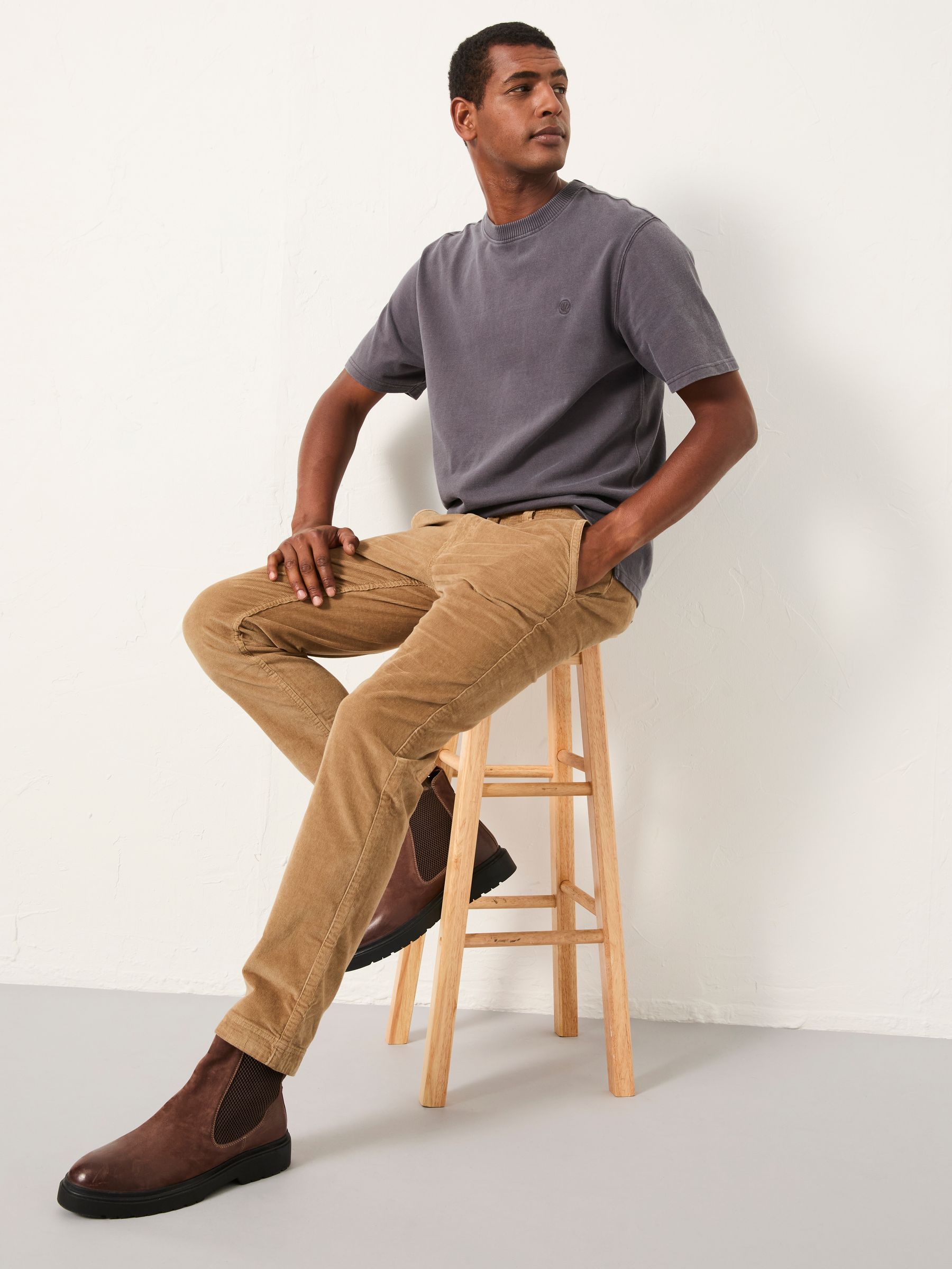 Natural Straight Cord Chino Trousers - Image 4 of 6