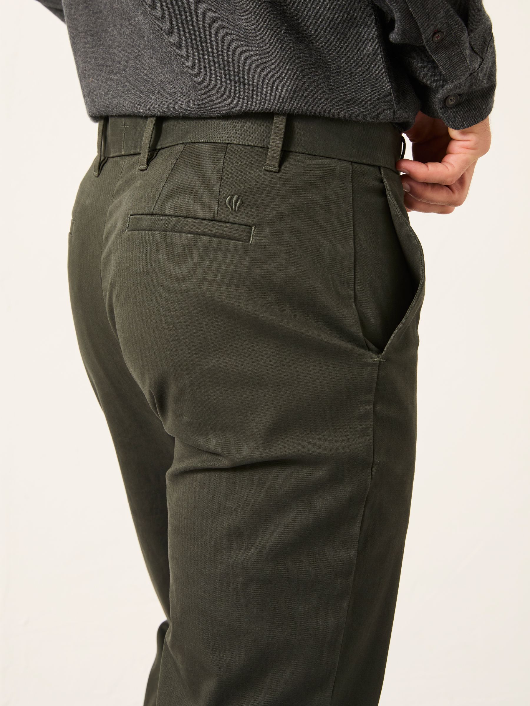 Bosbury Dark Green Tailored Fit Smart Chino Trousers | FatFace USA