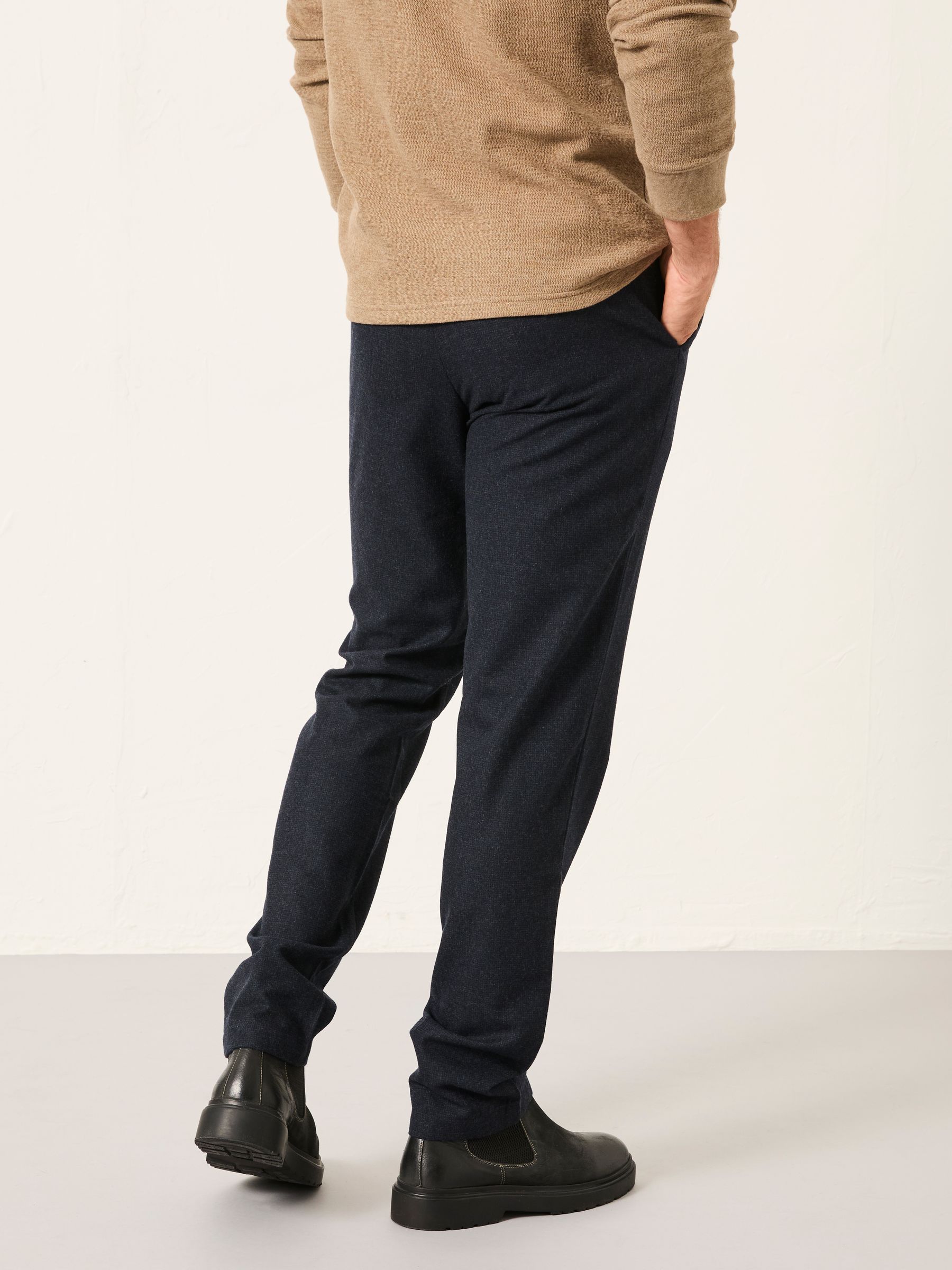 Lyme Navy Tailored Fit Wool Mix Trousers - Image 2 of 5