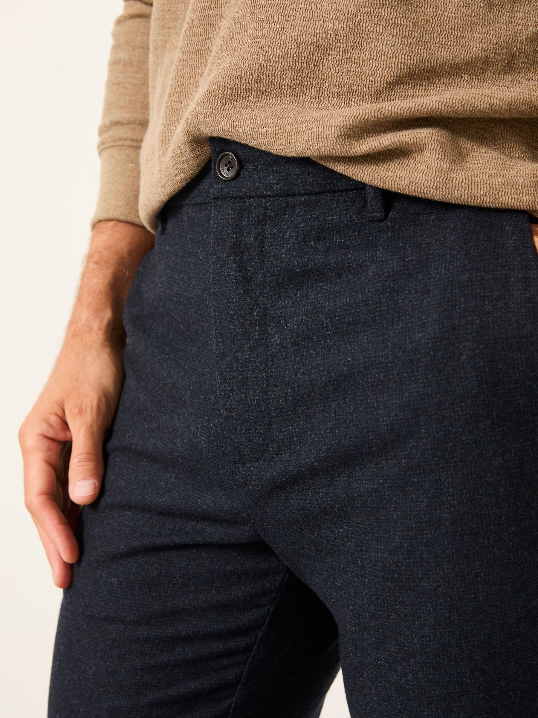 Lyme Navy Tailored Fit Wool Mix Trousers - Image 3 of 5
