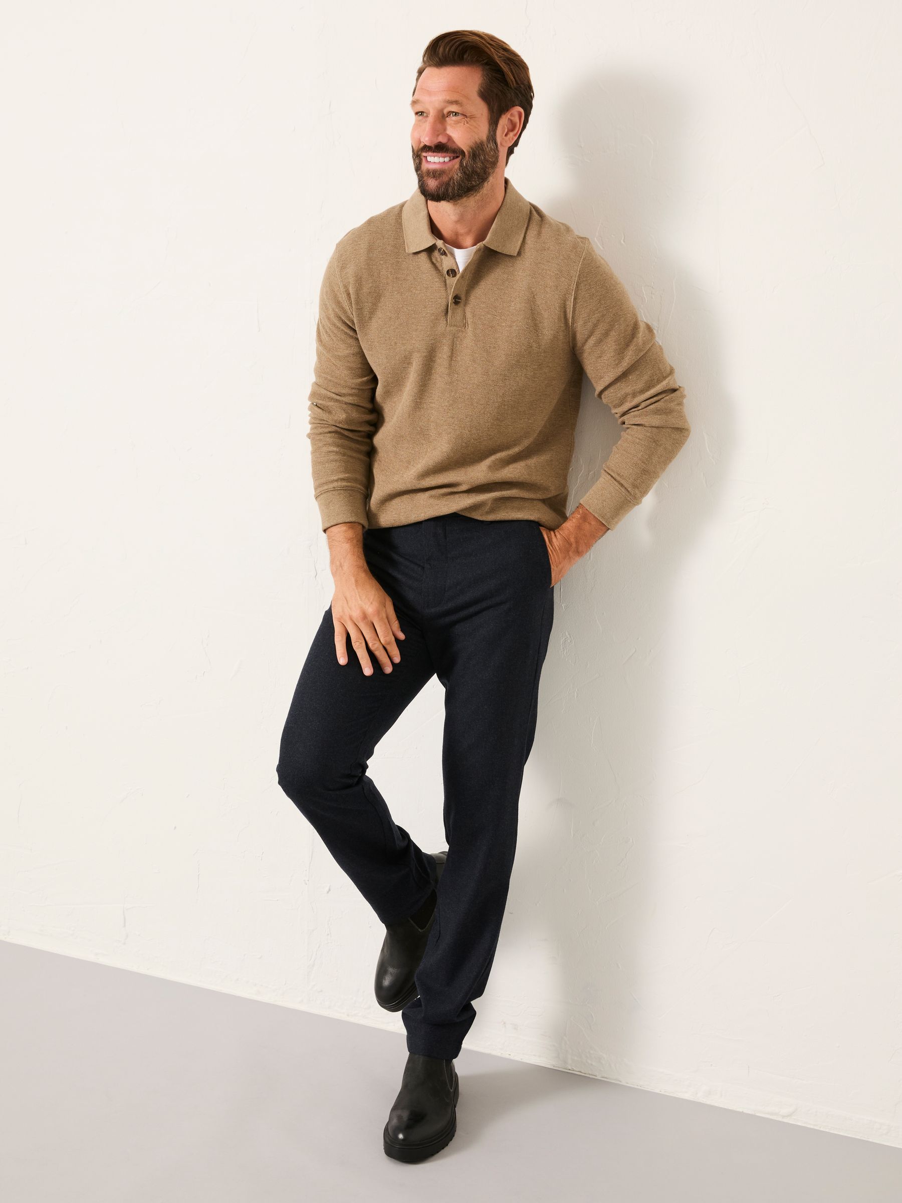 Lyme Navy Tailored Fit Wool Mix Trousers - Image 4 of 5