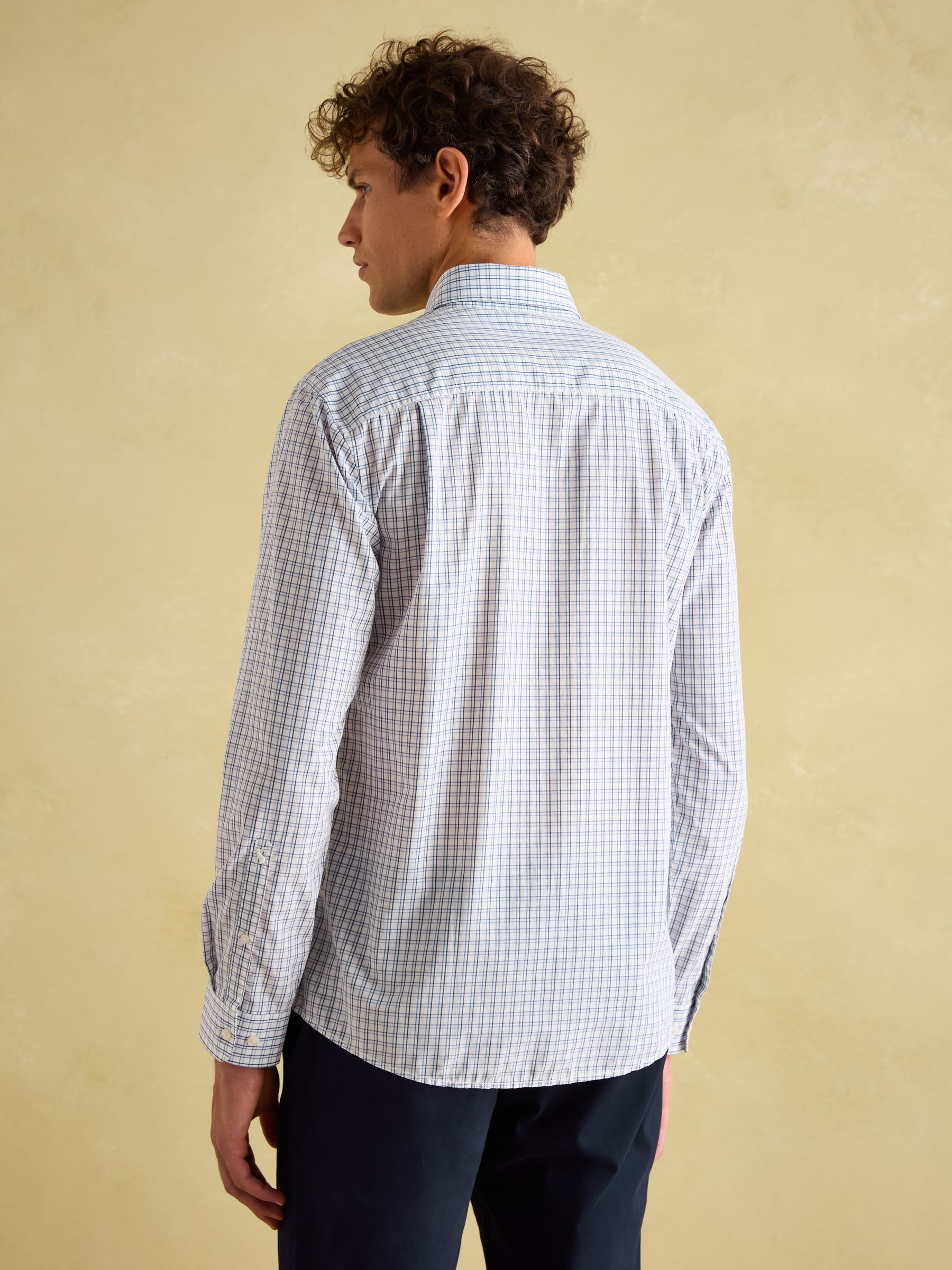 2 Pack Blue/Green Check Lightweight Cotton Shirts Classic Fit - Image 5 of 9