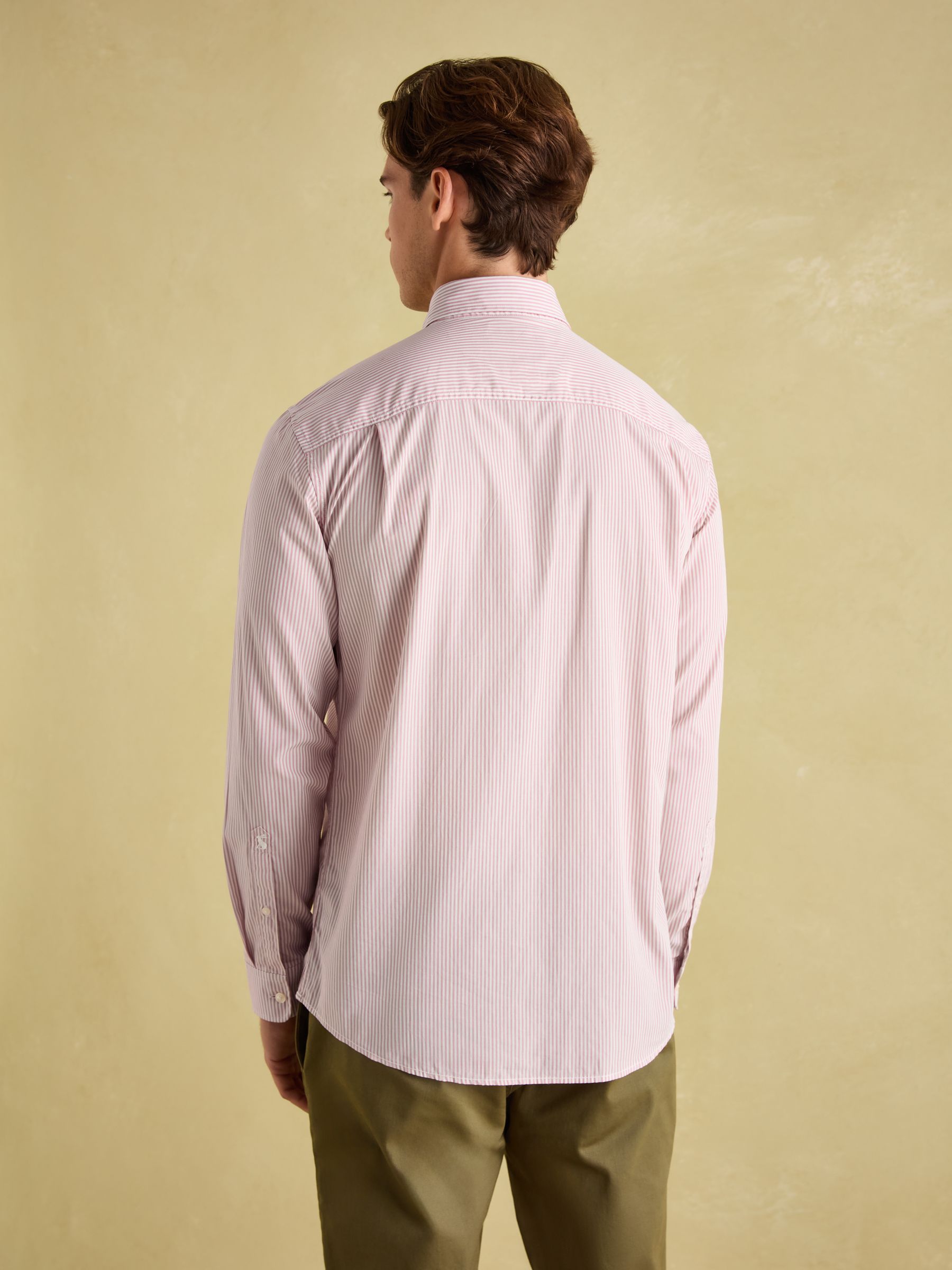 2 Pack Blue/Pink Stripe Lightweight Cotton Shirts Classic Fit - Image 5 of 9