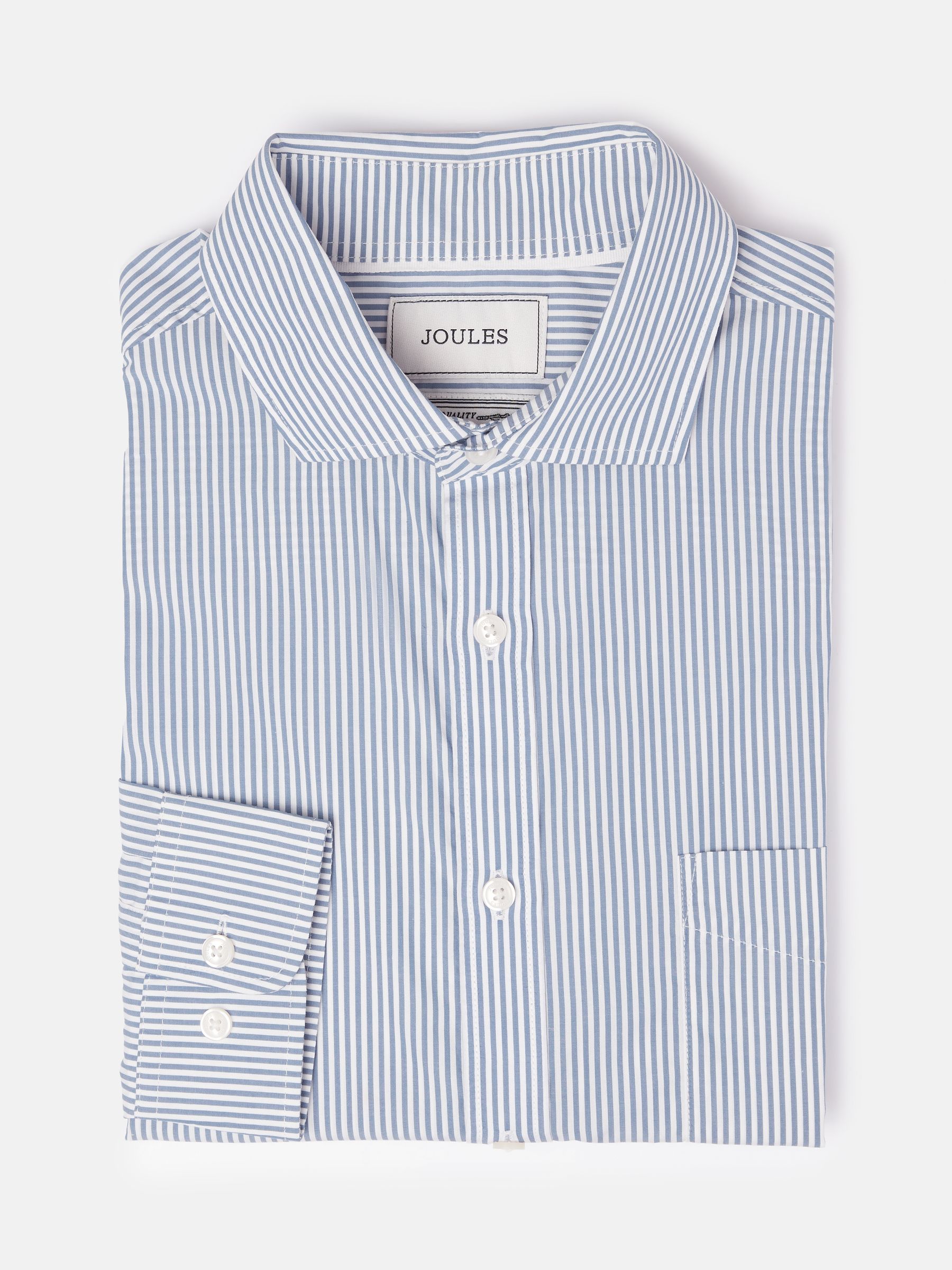 2 Pack Blue/Pink Stripe Lightweight Cotton Shirts Classic Fit - Image 8 of 9