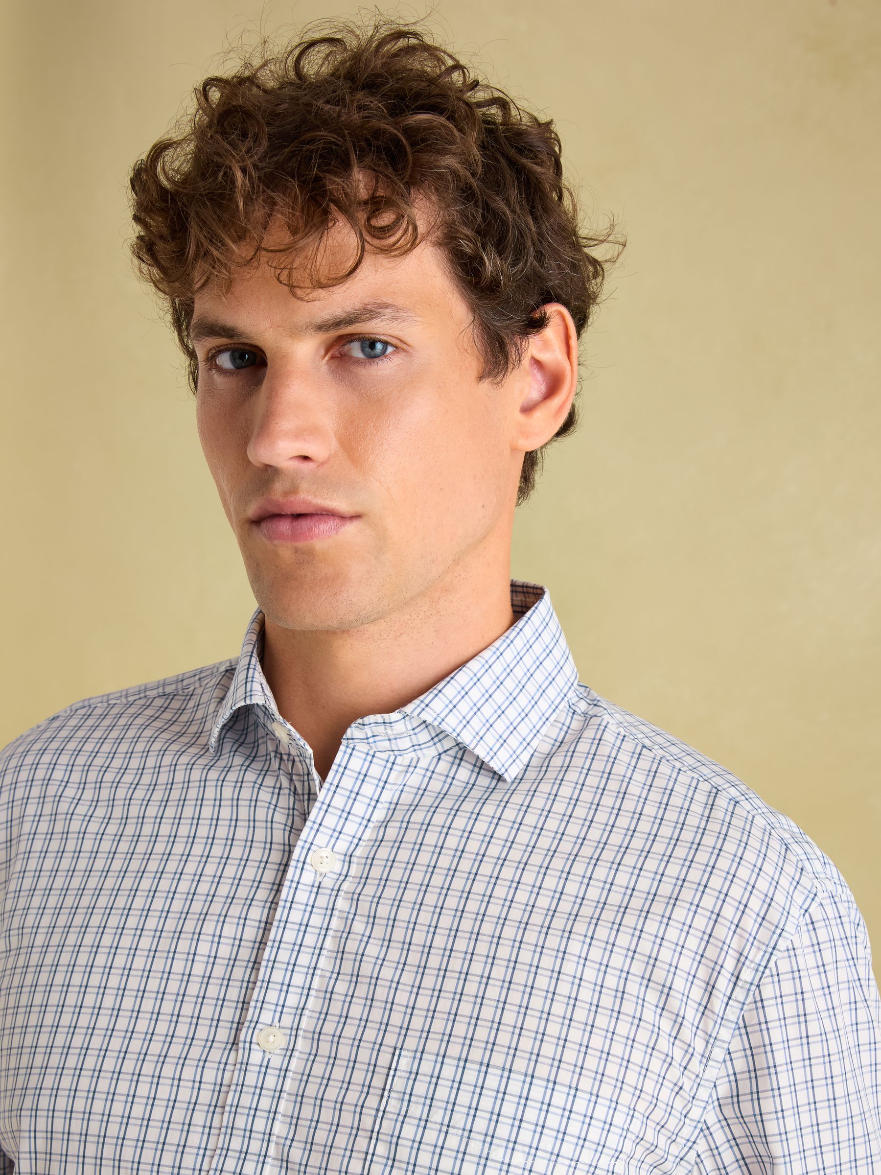 3 Pack Green/Blue Lightweight Cotton Shirts Classic Fit - Image 10 of 20
