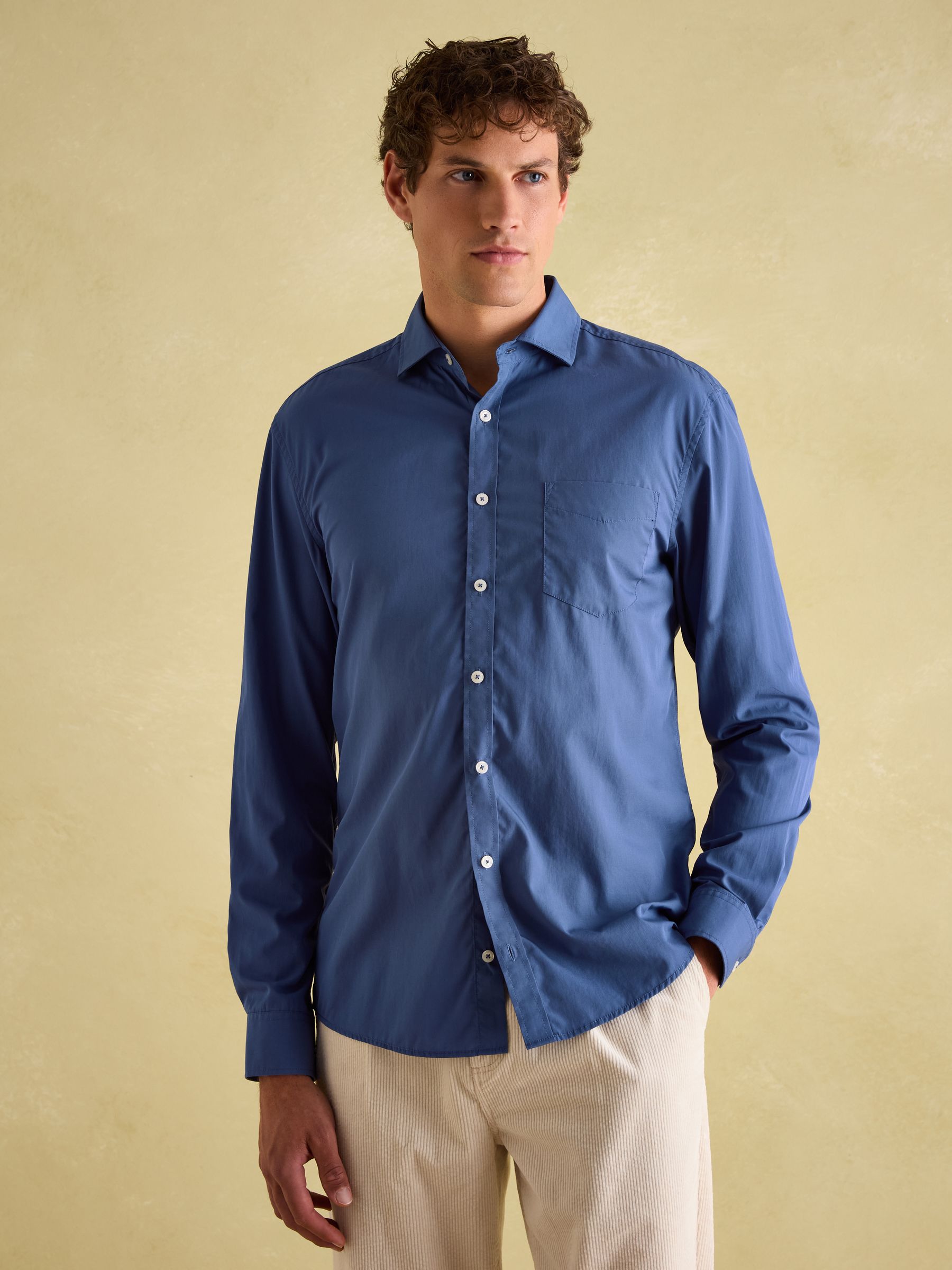 3 Pack Green/Blue Lightweight Cotton Shirts Classic Fit - Image 2 of 20