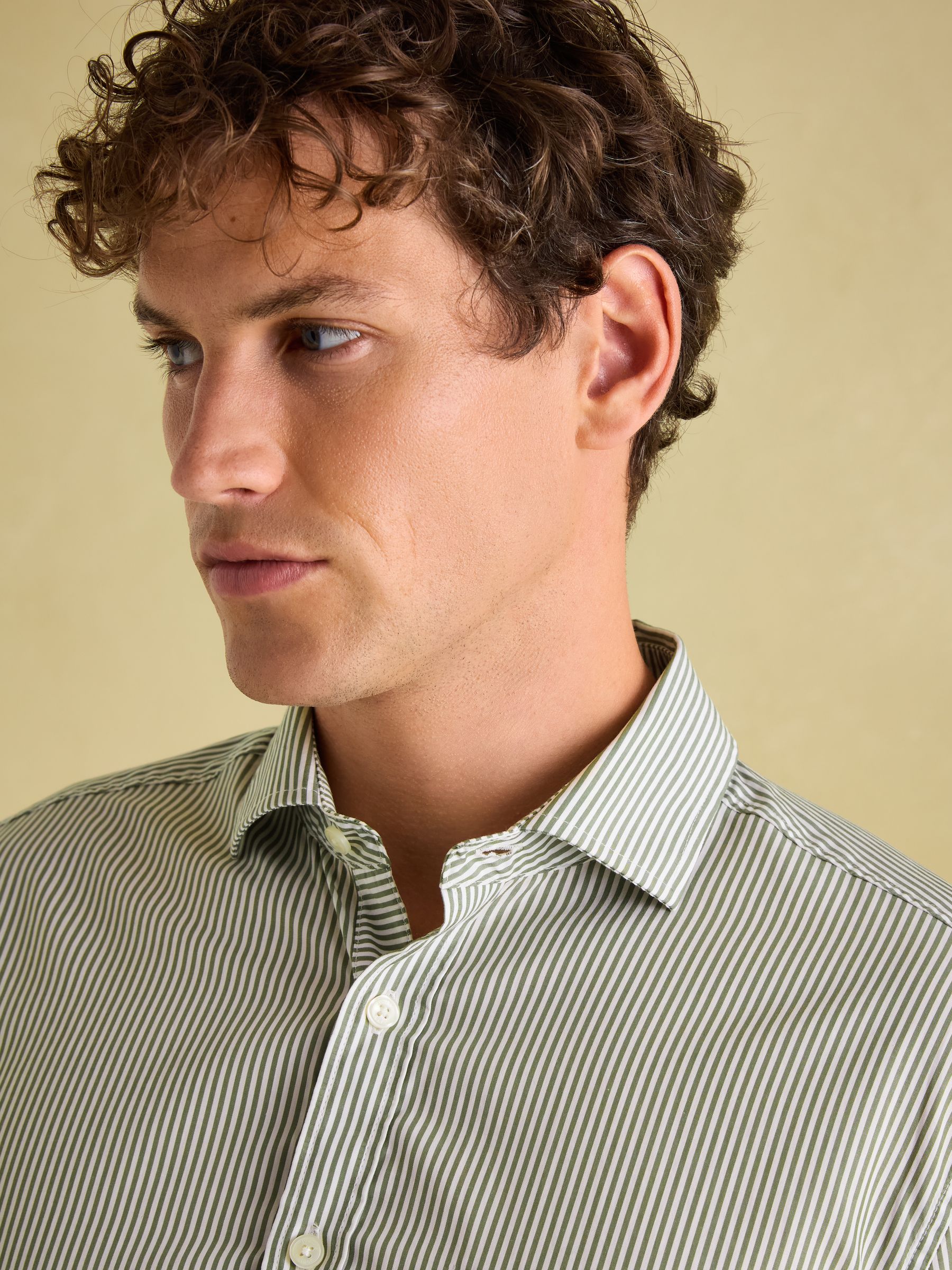 3 Pack Green/Blue Lightweight Cotton Shirts Classic Fit - Image 9 of 20