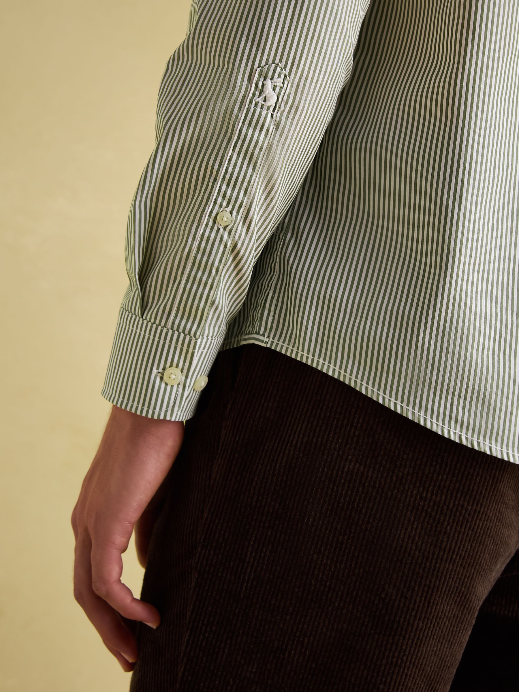 3 Pack Green Stripe/ Blue Stripe/ Pink Stripe Lightweight Cotton Shirts Classic Fit - Image 12 of 19