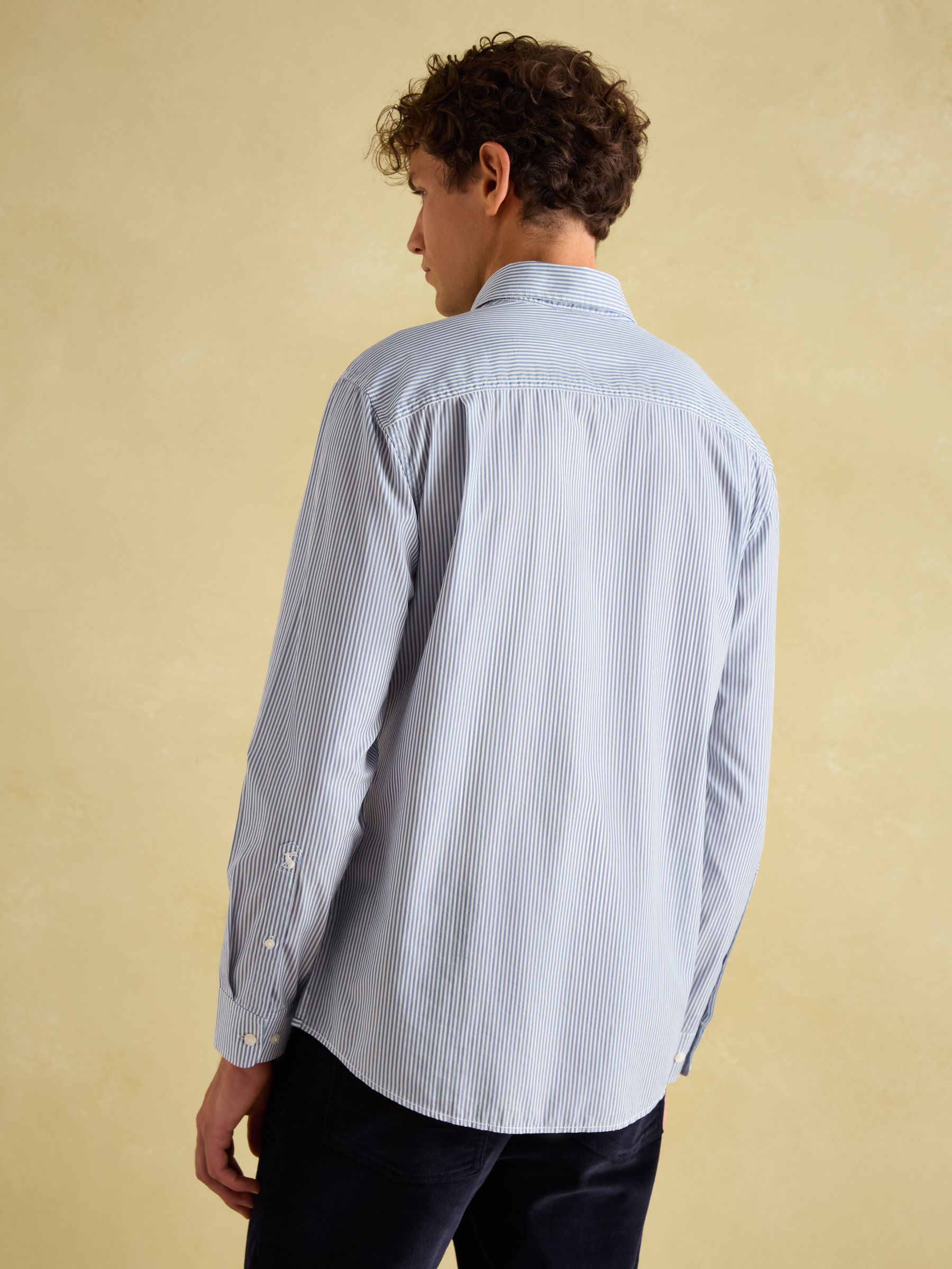 3 Pack Green Stripe/ Blue Stripe/ Pink Stripe Lightweight Cotton Shirts Classic Fit - Image 5 of 19