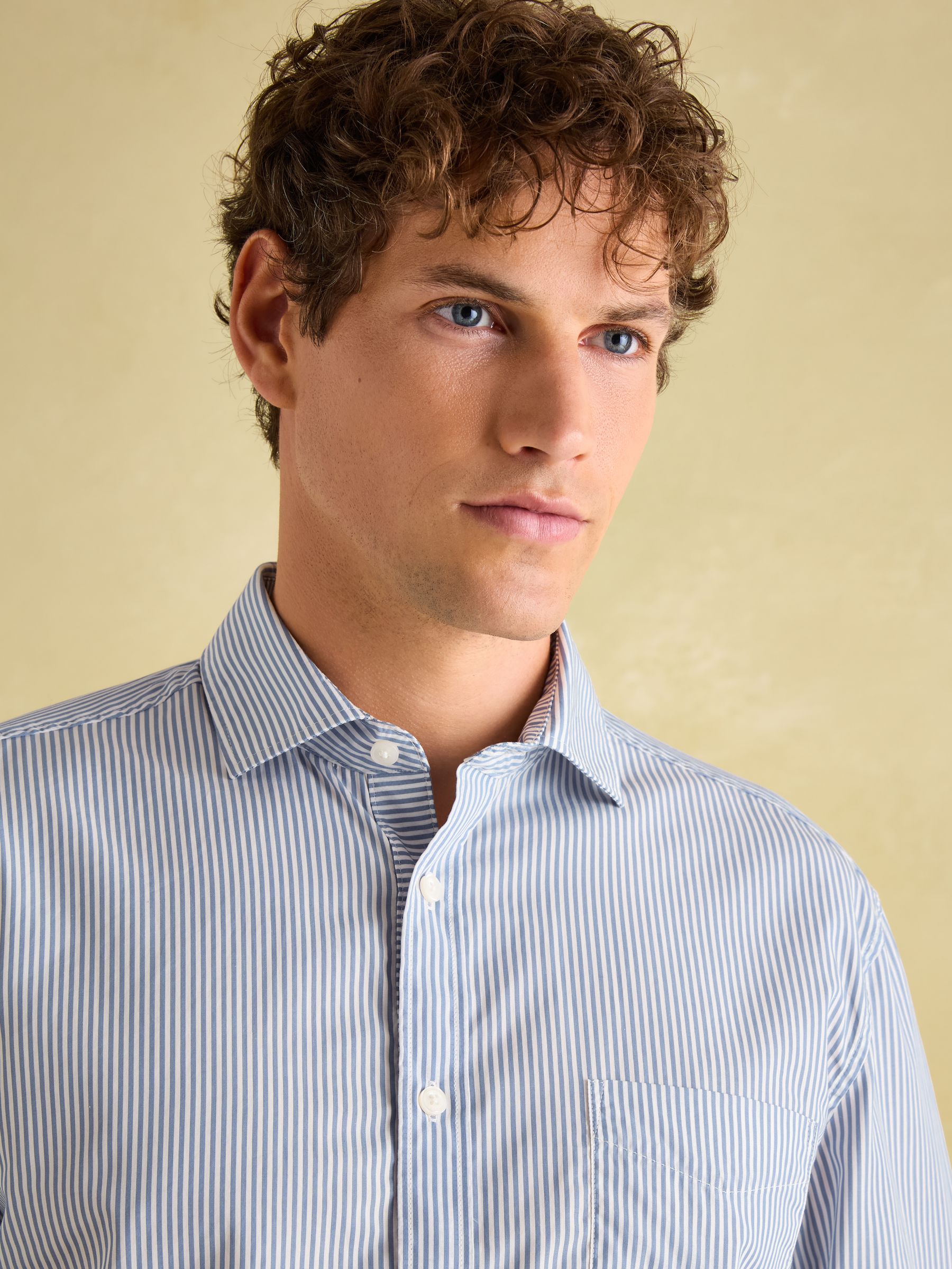 3 Pack Green Stripe/ Blue Stripe/ Pink Stripe Lightweight Cotton Shirts Classic Fit - Image 8 of 19