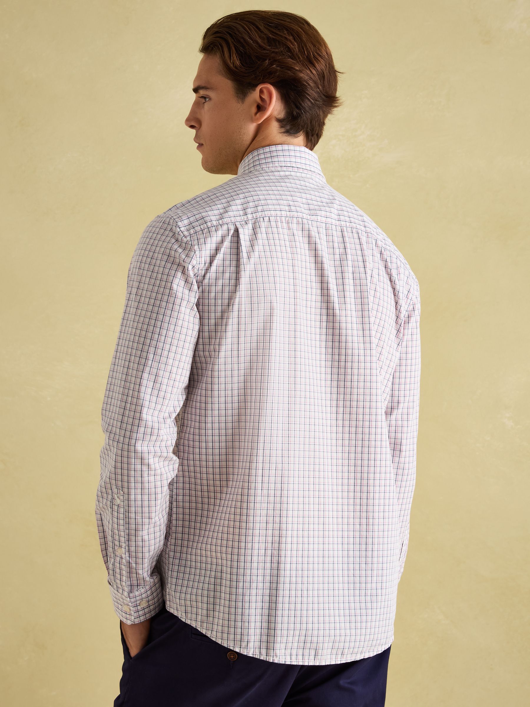 3 Pack Blue/ Pink Check / Green Stripe Lightweight Cotton Shirts Classic Fit - Image 7 of 13